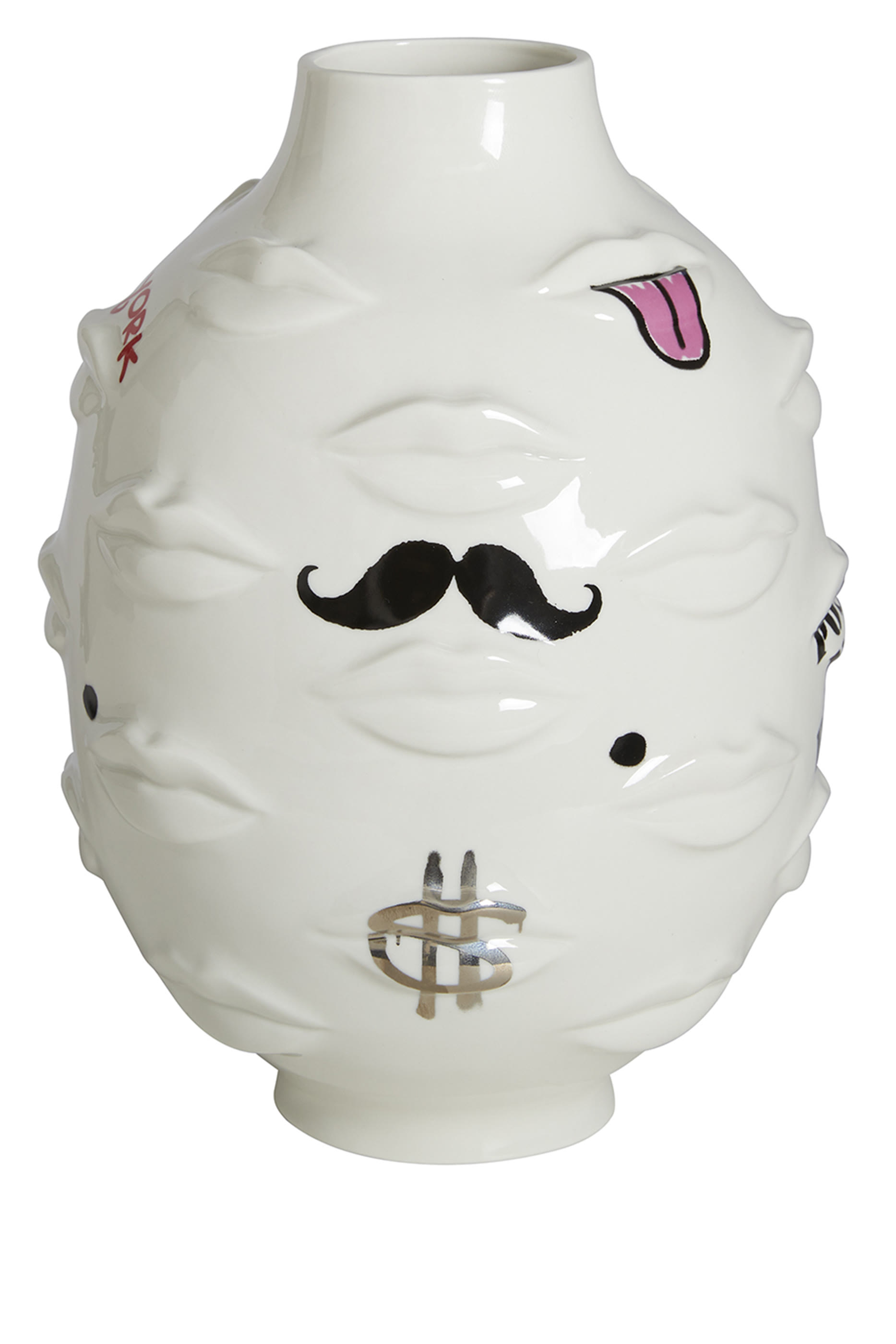 مزهرية غالا مستديرة بتصميم غرافيتي