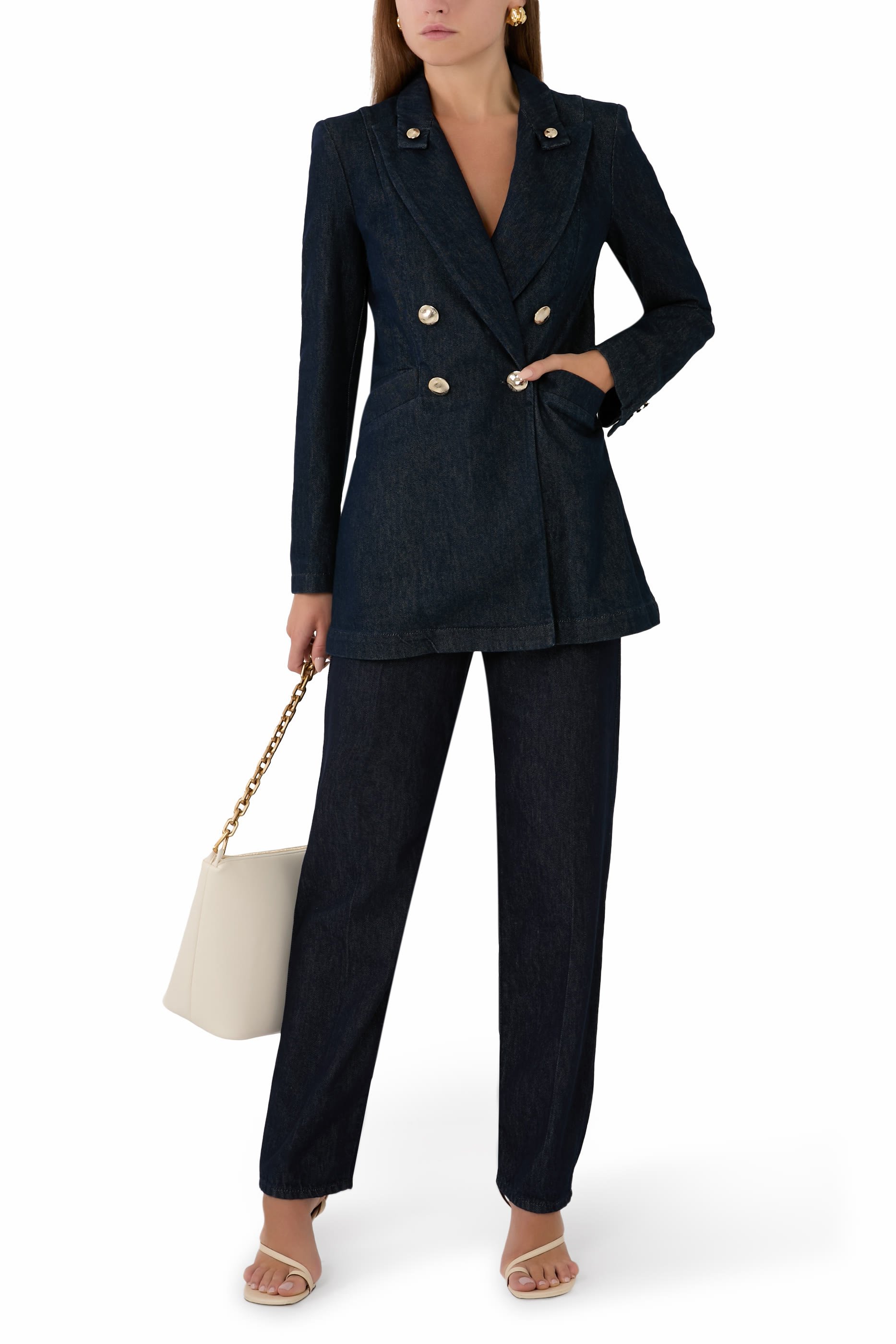 Double-Breasted 11 Oz Denim Blazer