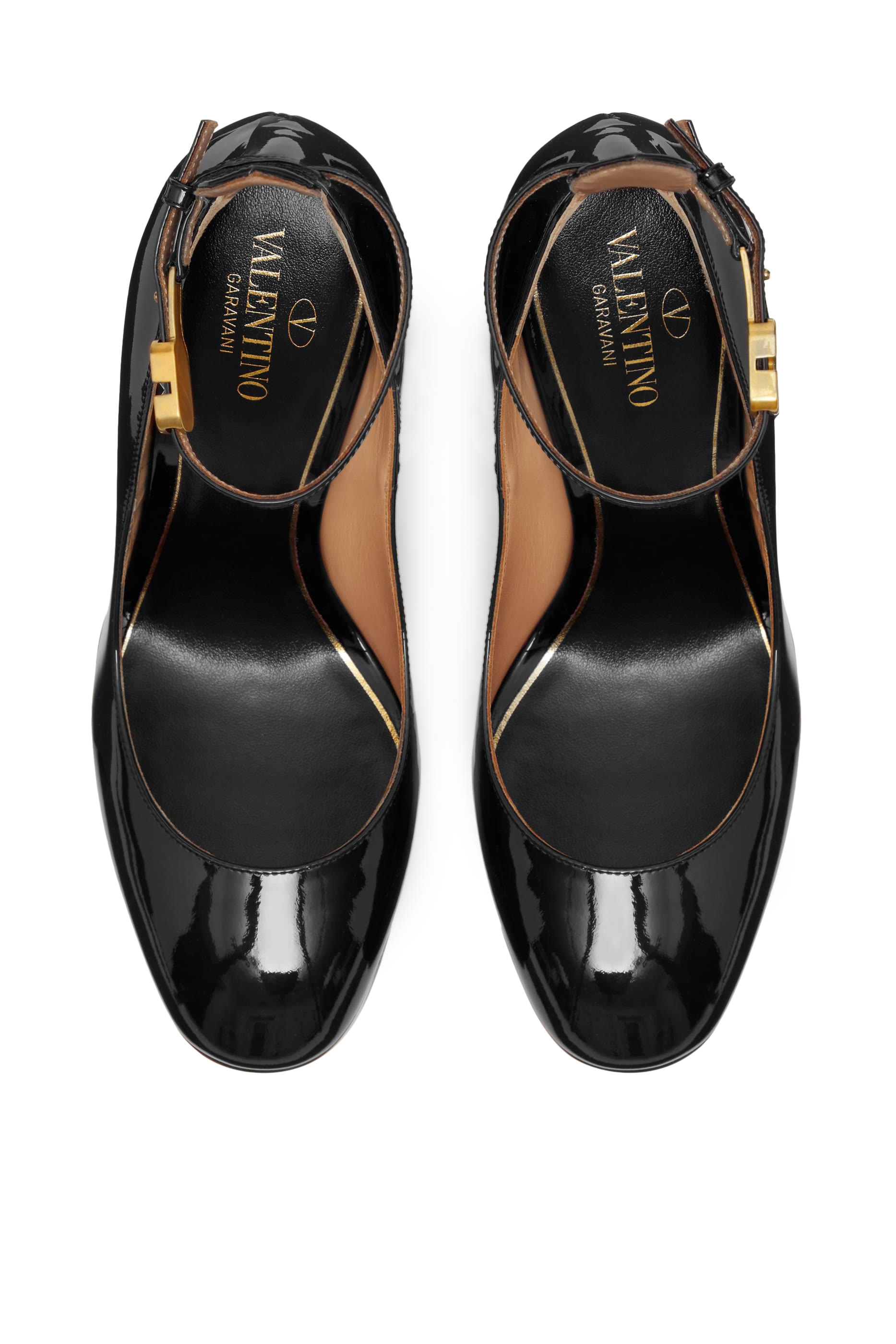 حذاء كلاسيك فالنتينو غارافاني تان جو جلد لامع بنعل سميك