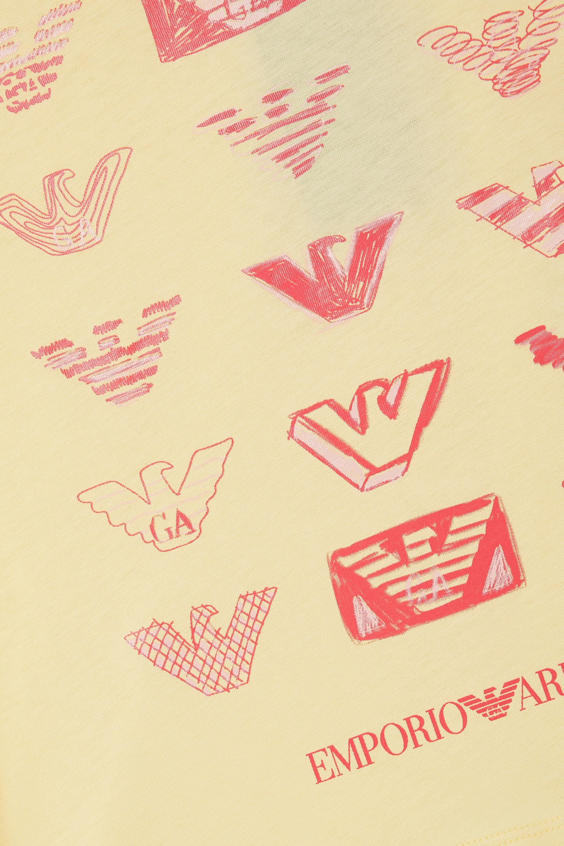 طقم تيشيرت بشعار الماركة للأطفال قطعتين