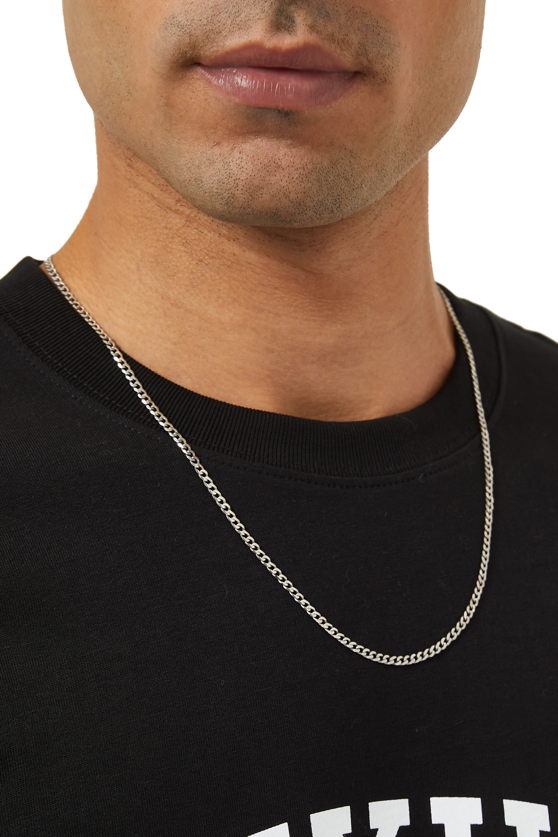 قلادة بسلسلة كوبية، فضة إسترلينية