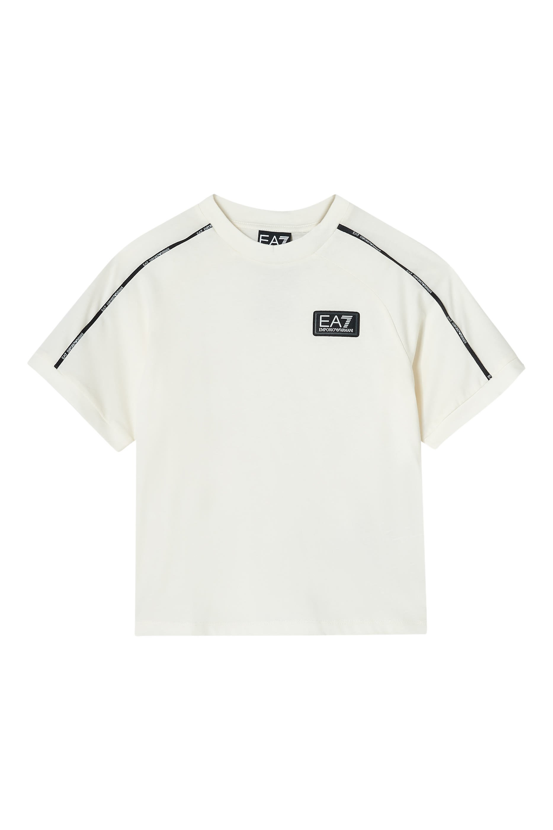 تيشيرت بشريط شعار الماركة للأطفال