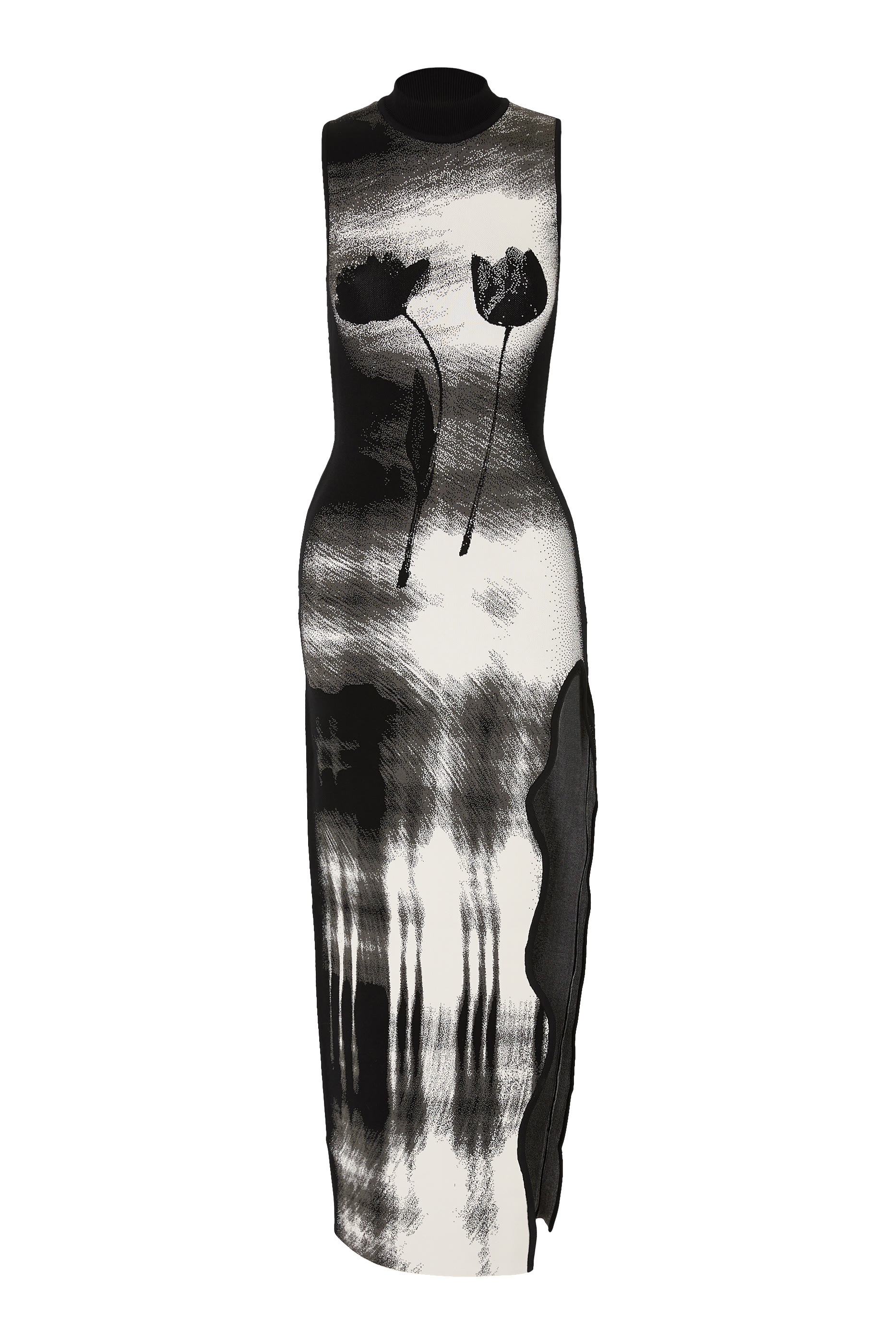 فستان يوكي بحافة مموجة وتصميم غير متماثل قماش يتفاعل مع الأشعة فوق البنفسجية