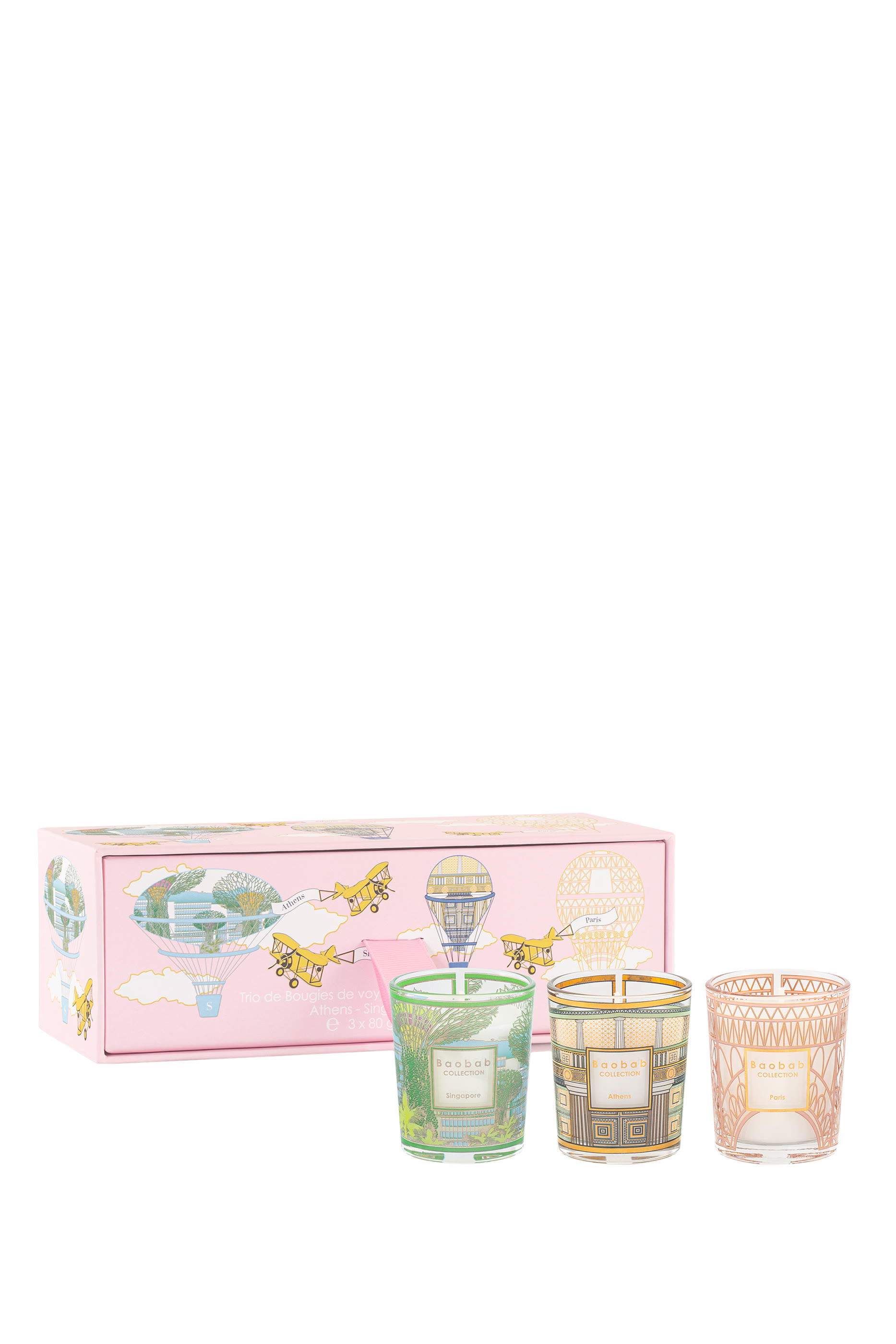 مجموعة شموع معطرة للسفر: سنغافورة، أثينا، باريس