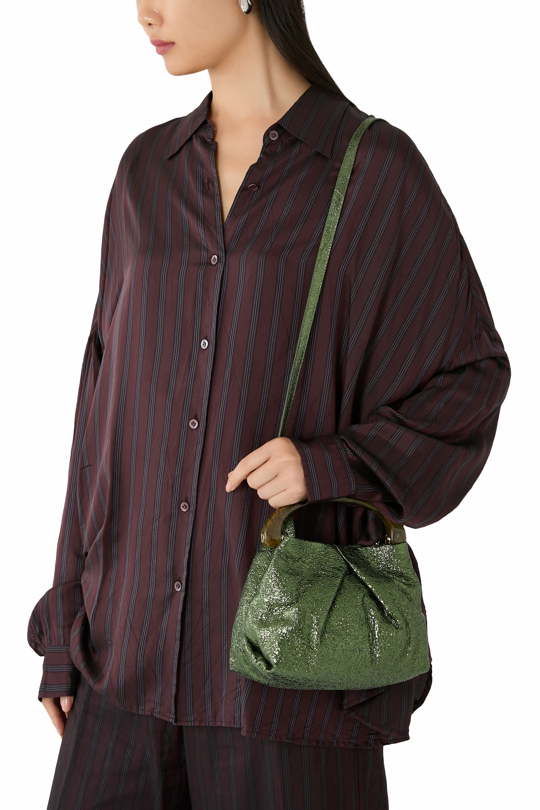 Metallic Top Handle Bag 