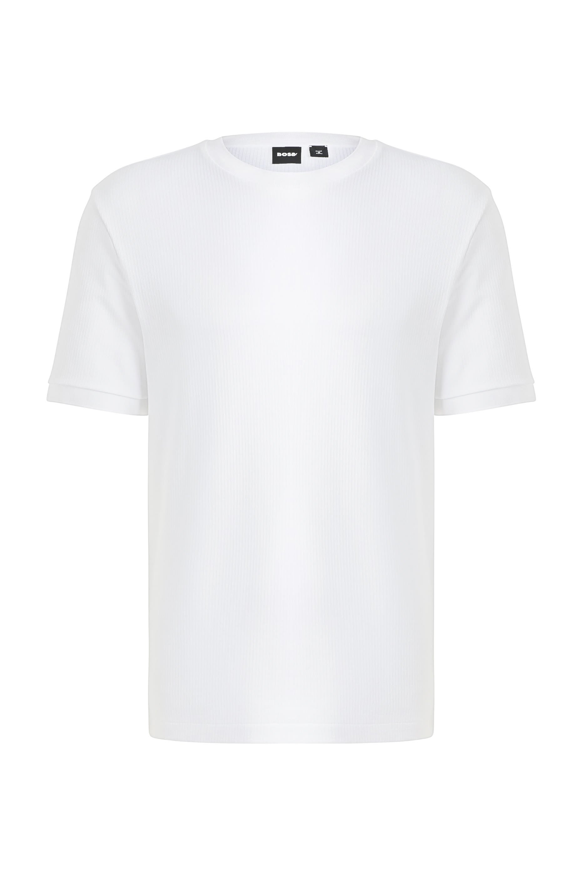 تيشيرت بقصة عادية  قماش سيرساكر وقطن