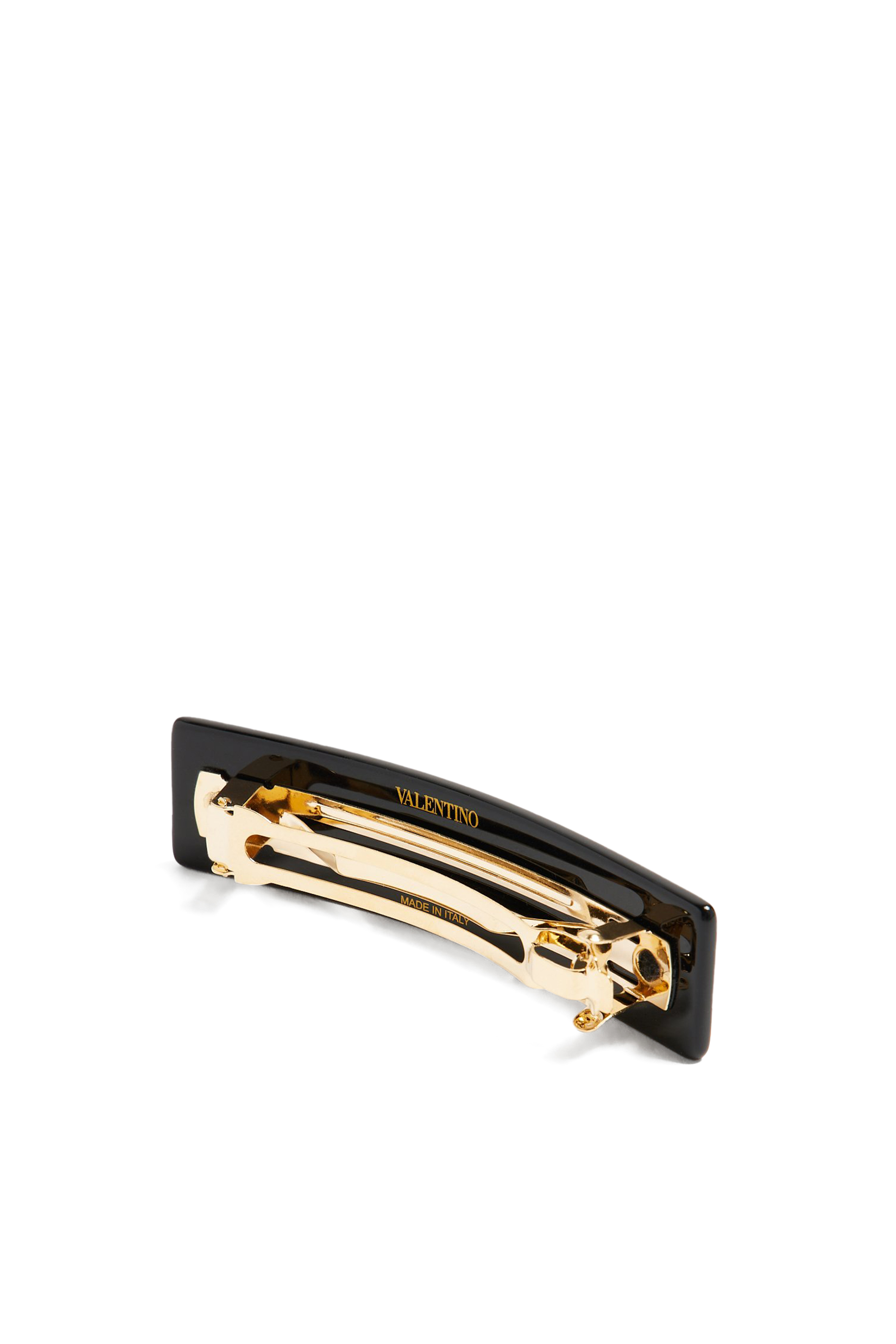 مشبك شعر بحلية بشعار الماركة مزينة بكريستال سواروفسكي