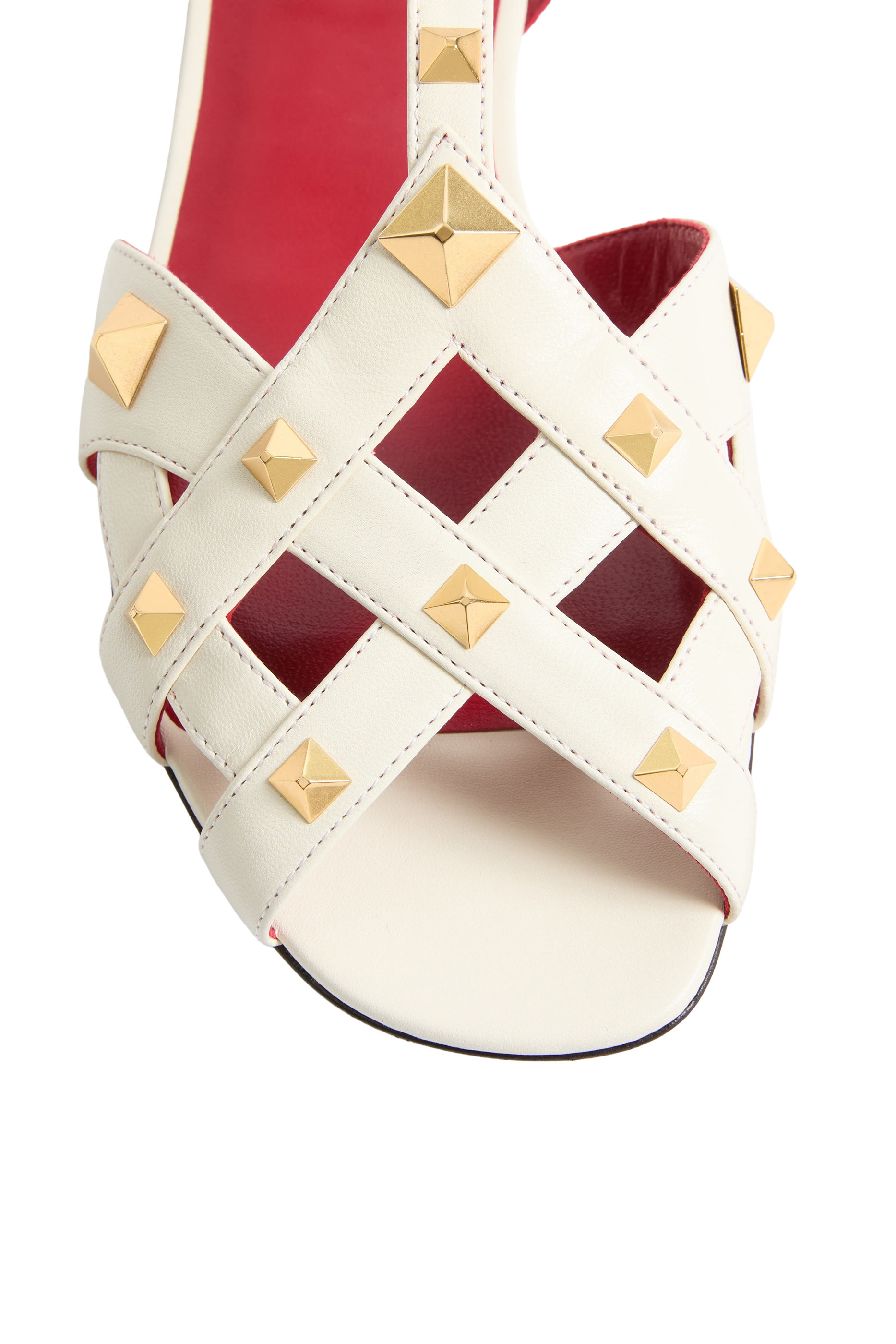 صندل بحلي وكعب مسطح جلد جدي