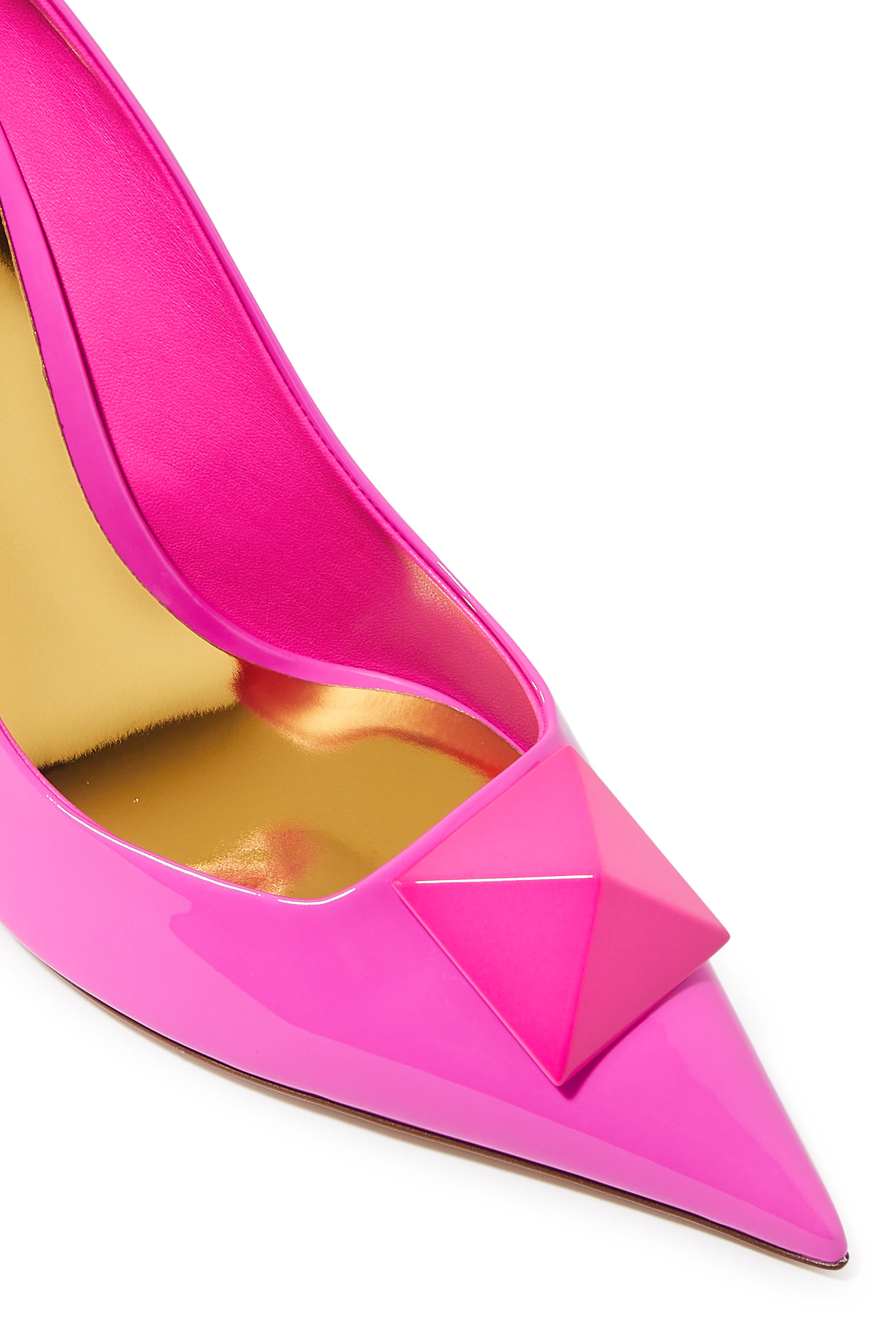 حذاء كلاسيكي فالنتينو غارافاني بحلية وكعب عالي مقاس 100 مم جلد لامع