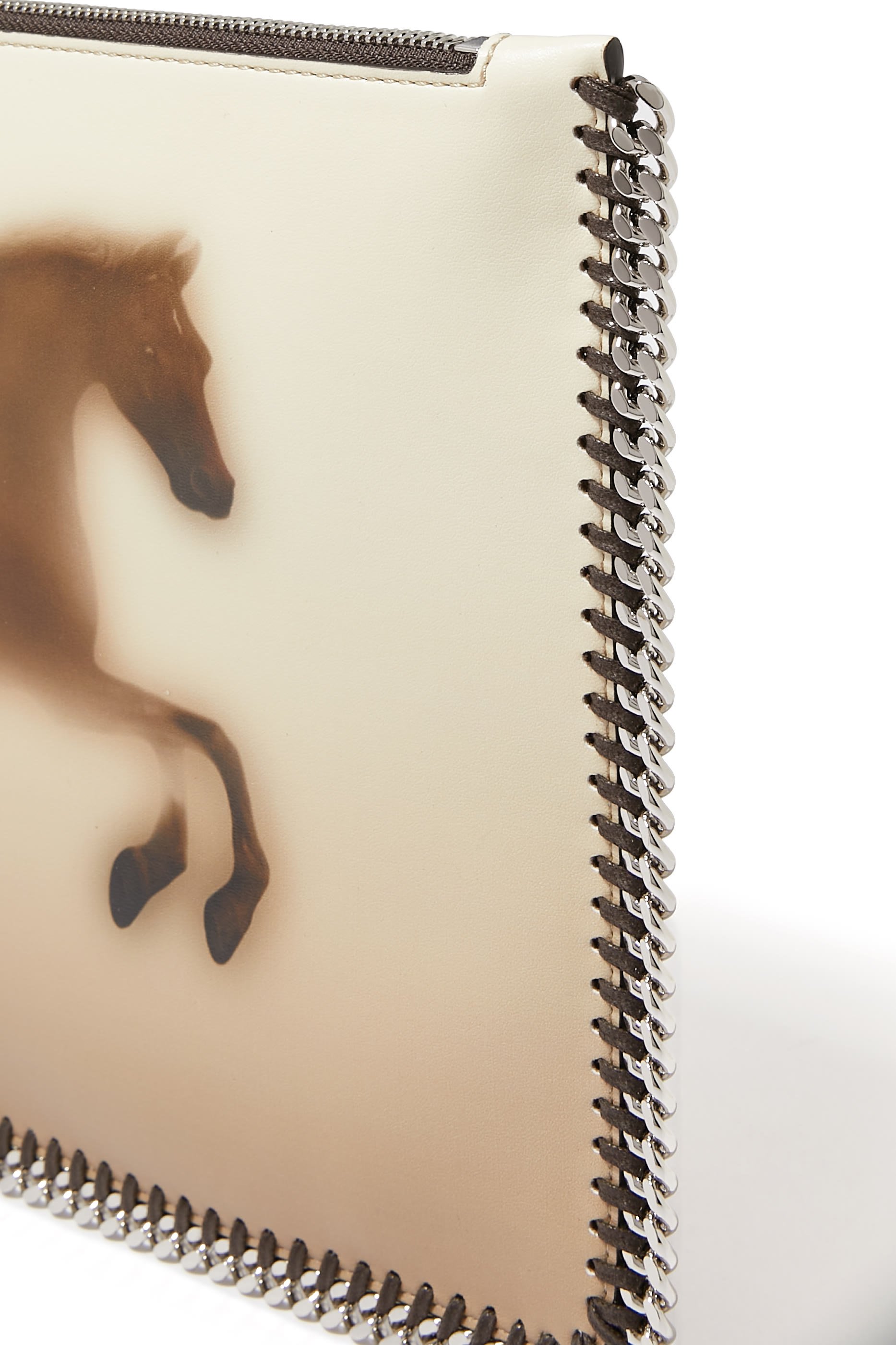 حقيبة فالابيلا صغيرة بسحاب ونقشة حصان باهتة