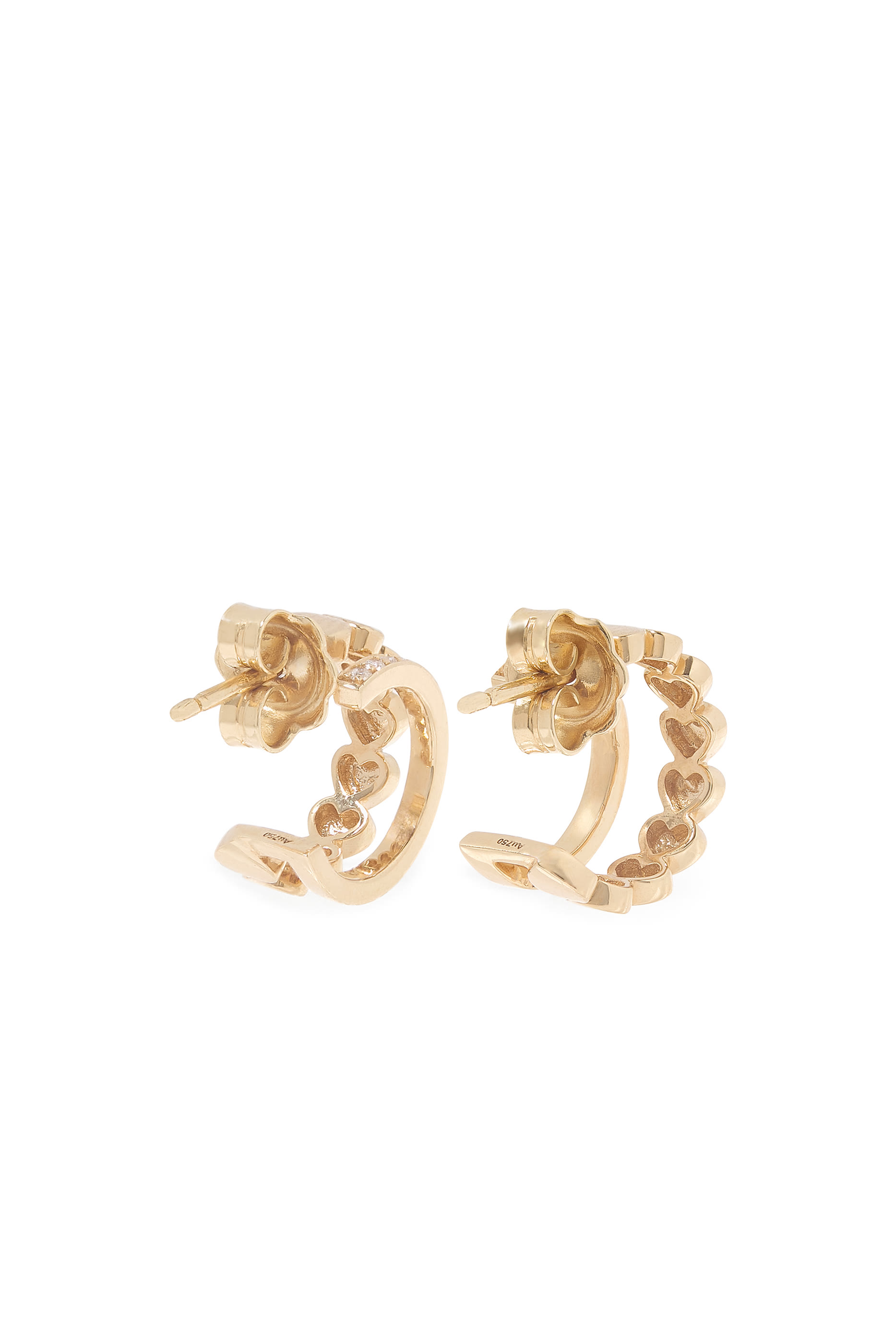 Love in Tokyo Hoop Earrings, 18K yellow Gold & Diamonds