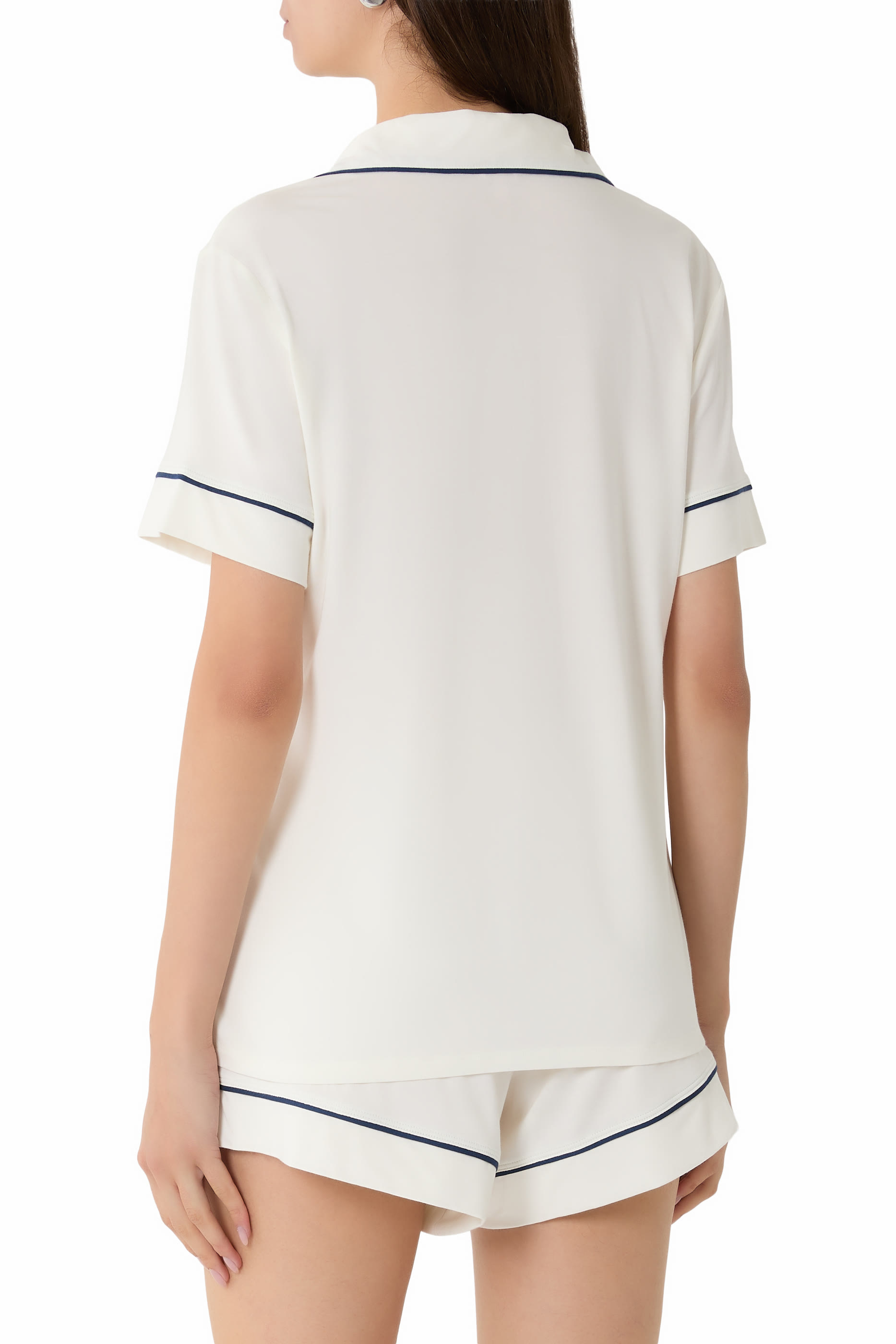 طقم بيجاما شورت جيزيل بقصة مريحة تينسيل مودال