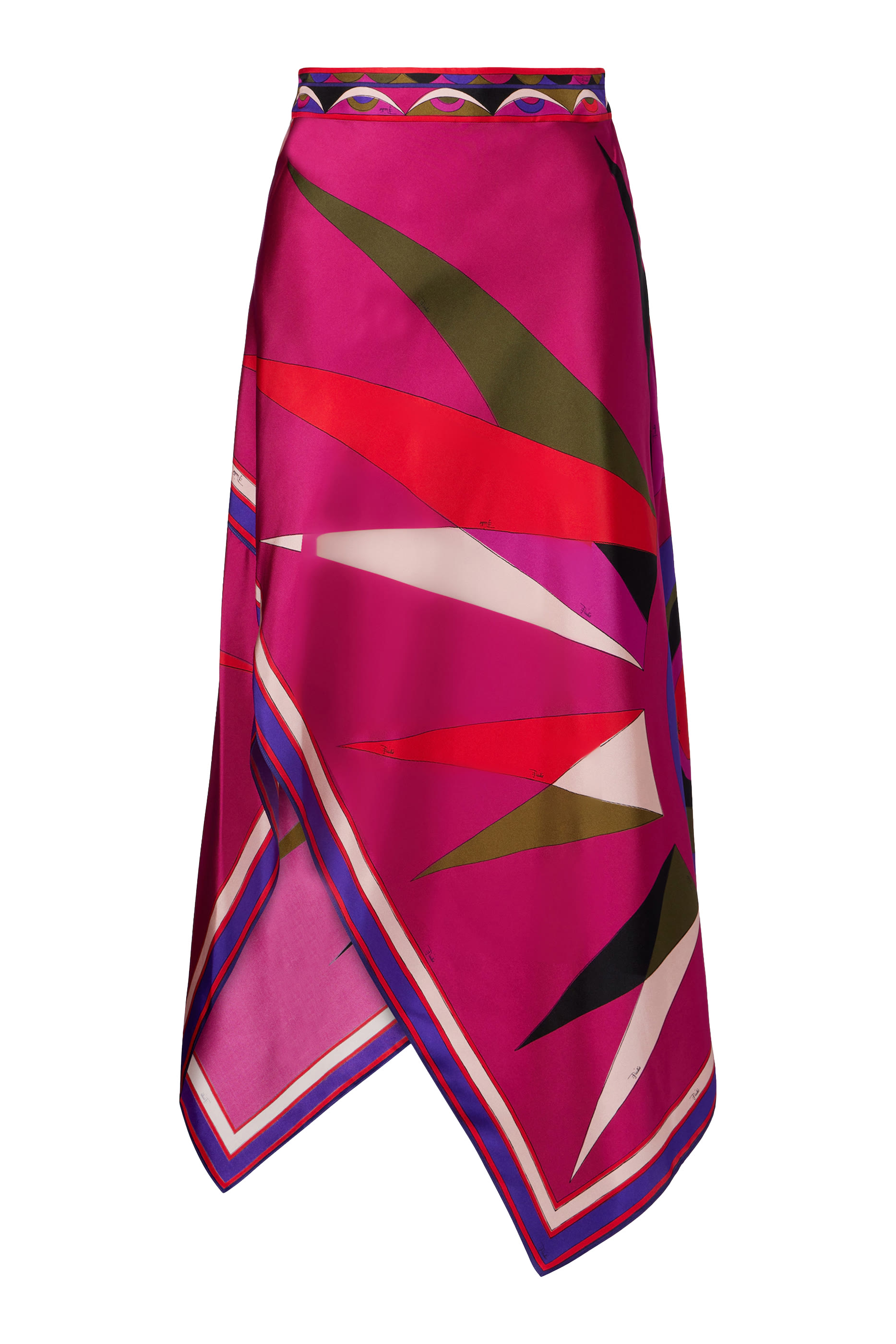 تنورة متوسطة الطول بتصميم غير متماثل بنقشة هاواي