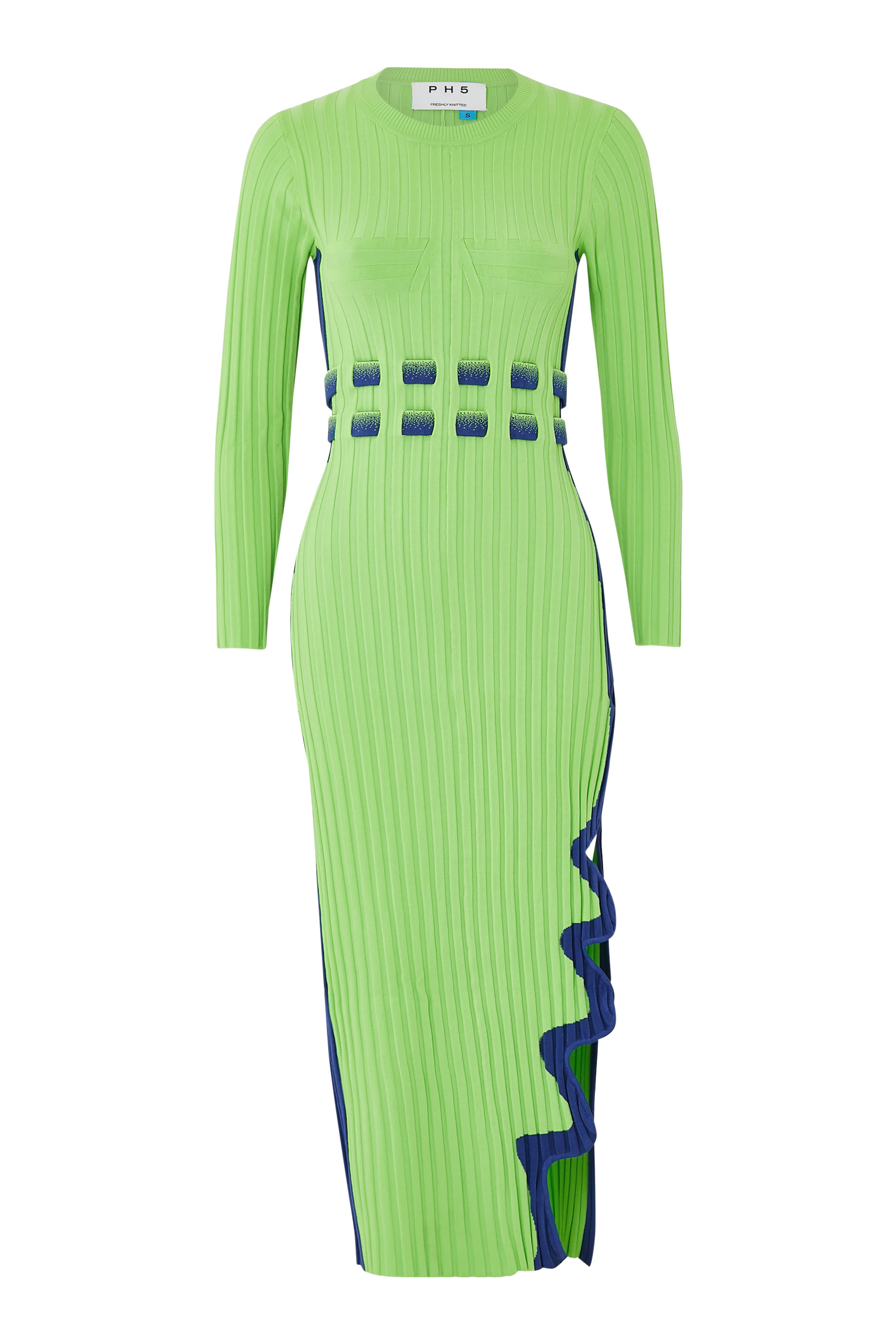 فستان أستر بليتد مع فتحة متموجة