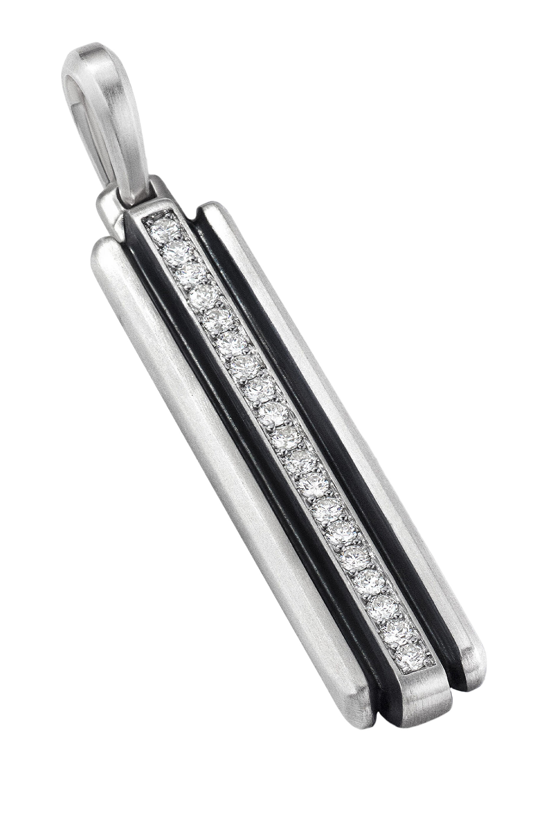 دلاية ديكو بتصميم شارة مرصعة بالماس الأسود فضة إسترلينية