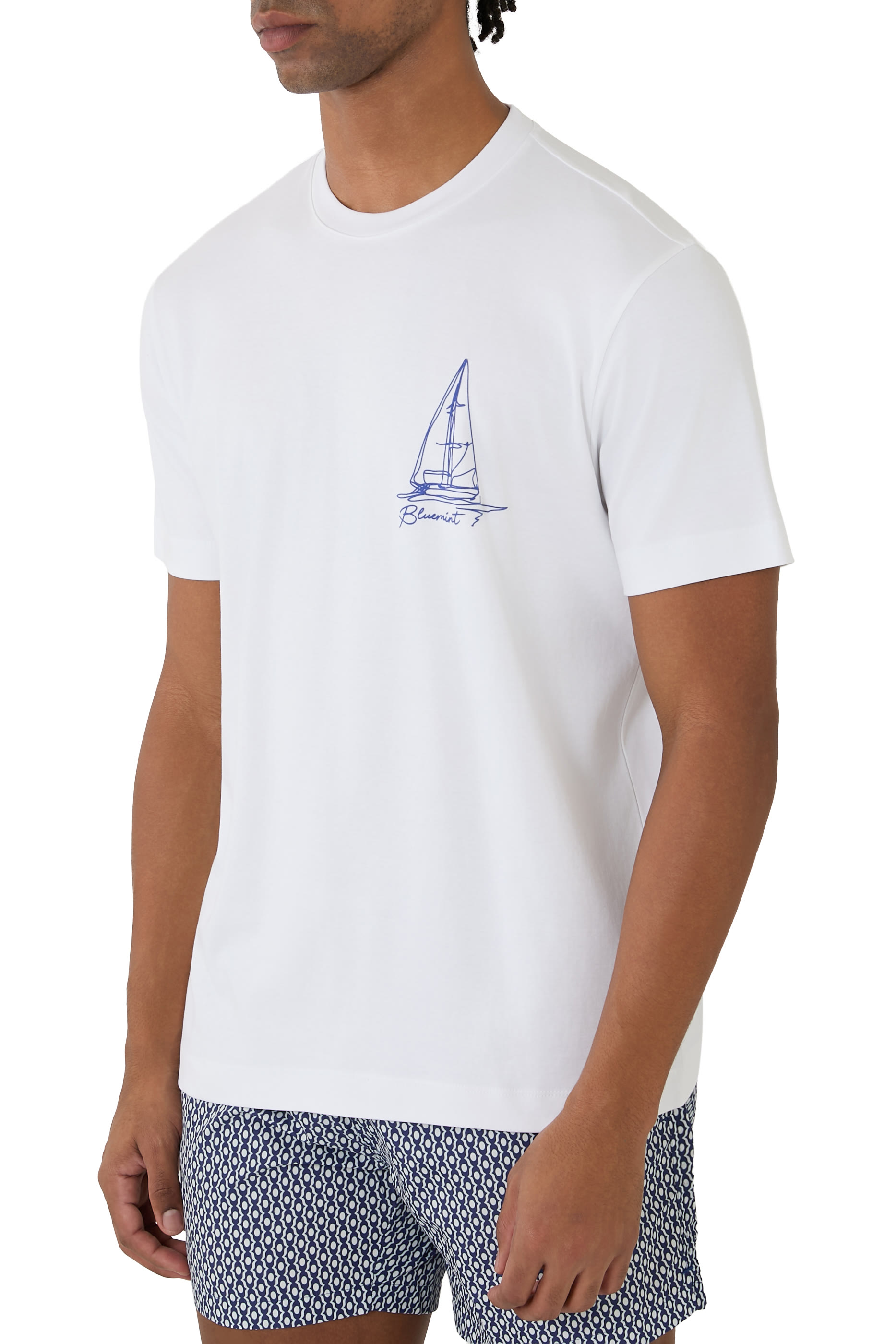 تيشيرت نولان بنقشة قماش متداخل فاخر