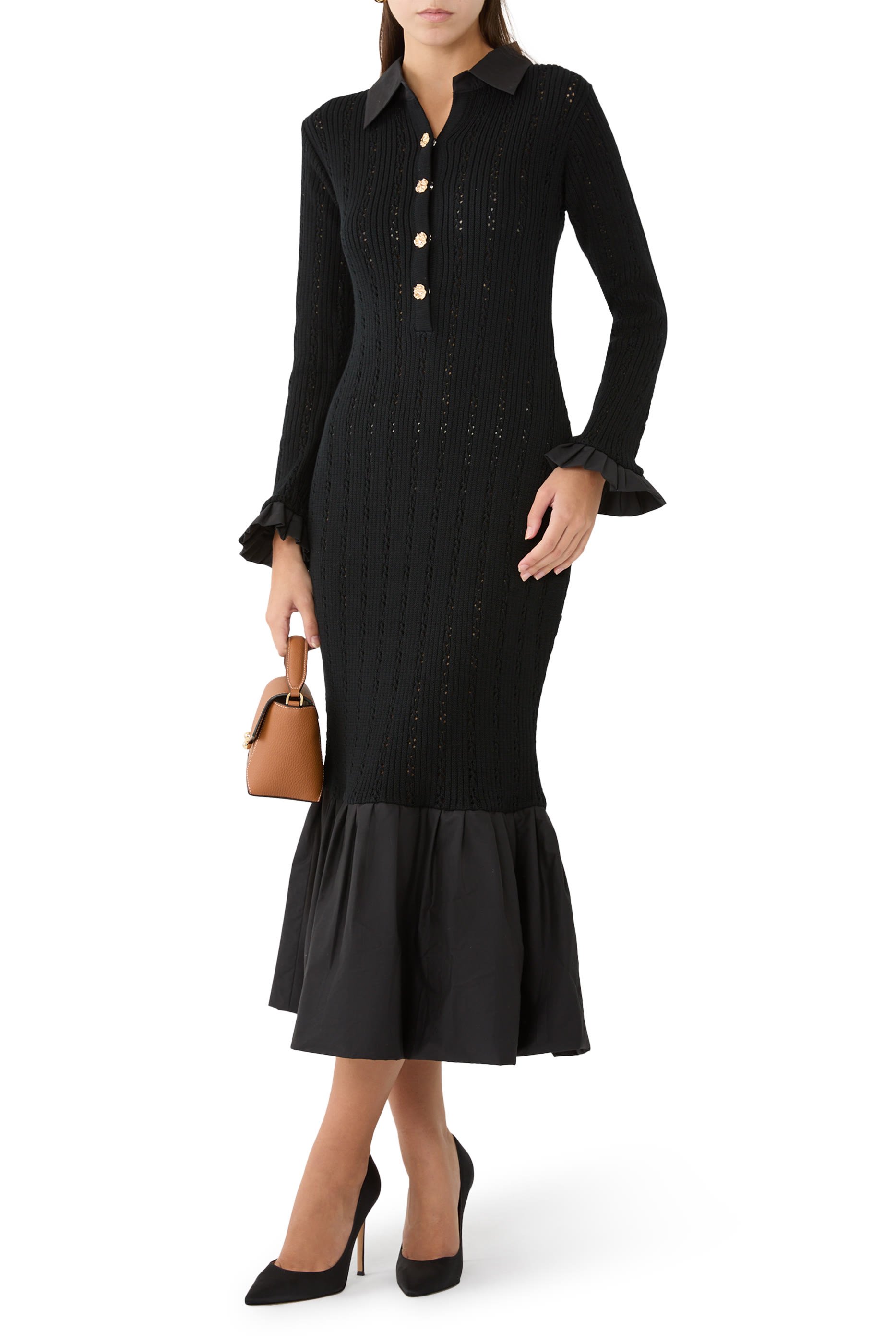 Crochet Knit Midi Dress