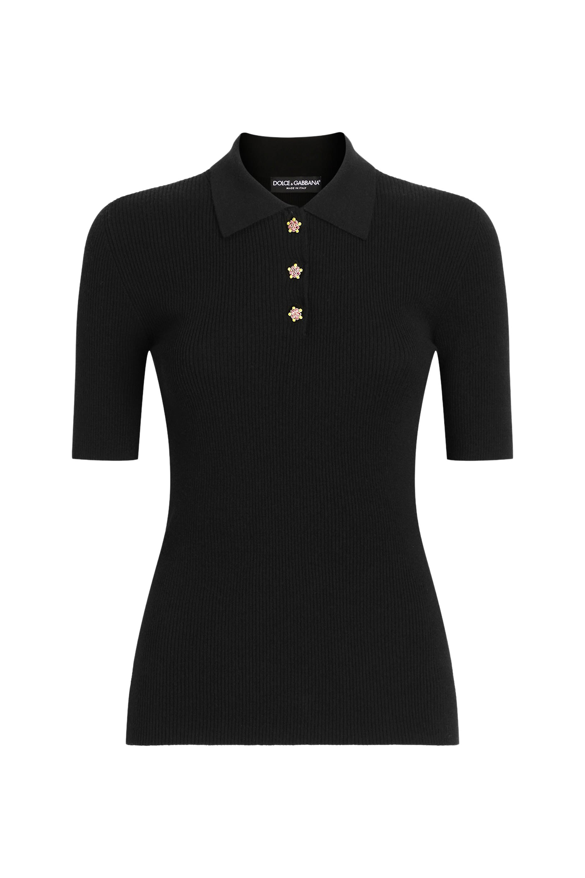 كنزة بولو قماش مضلع