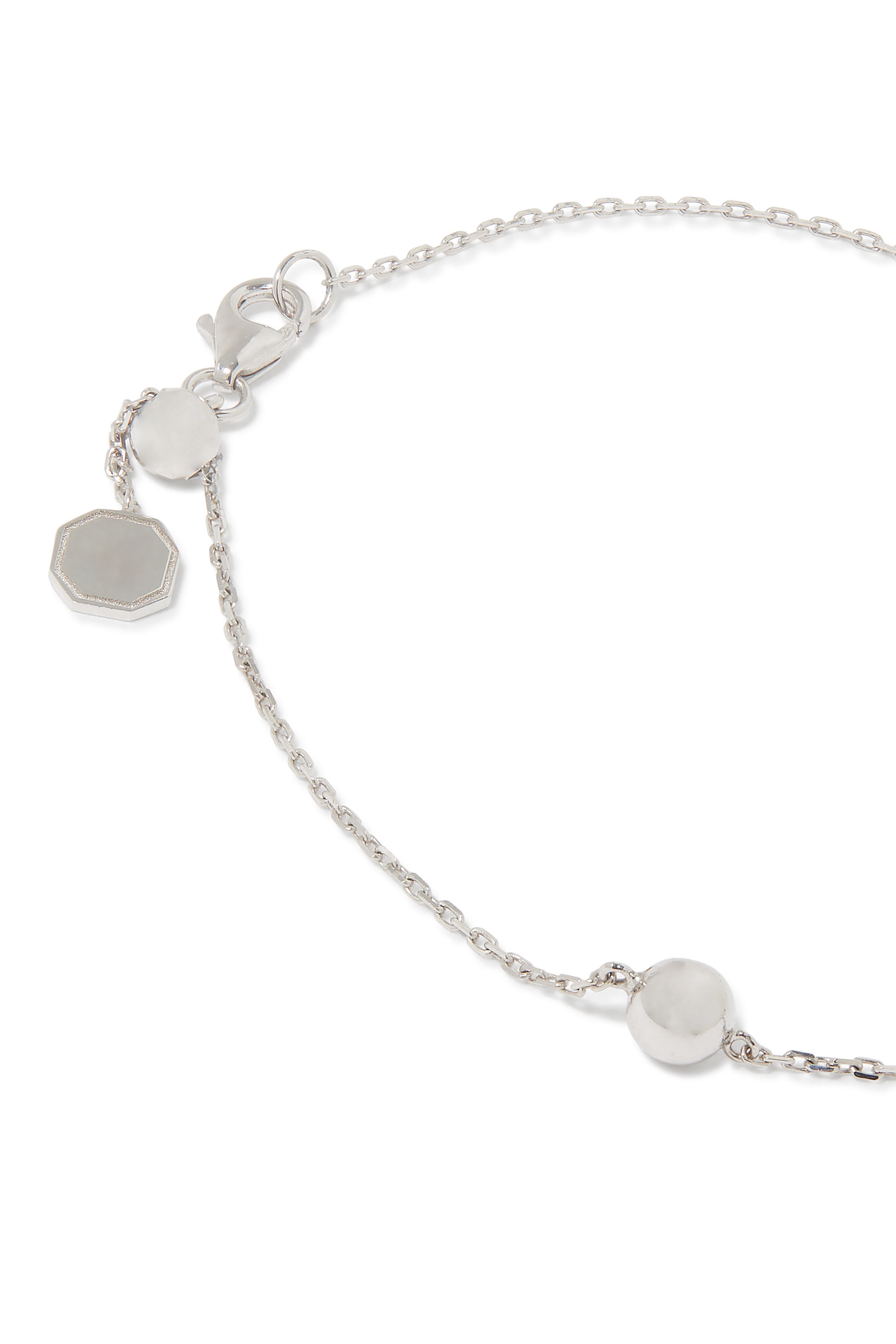 سلسلة يد مفتوحة إينيشي مرصعة بماس، ذهب ابيض عيار 18