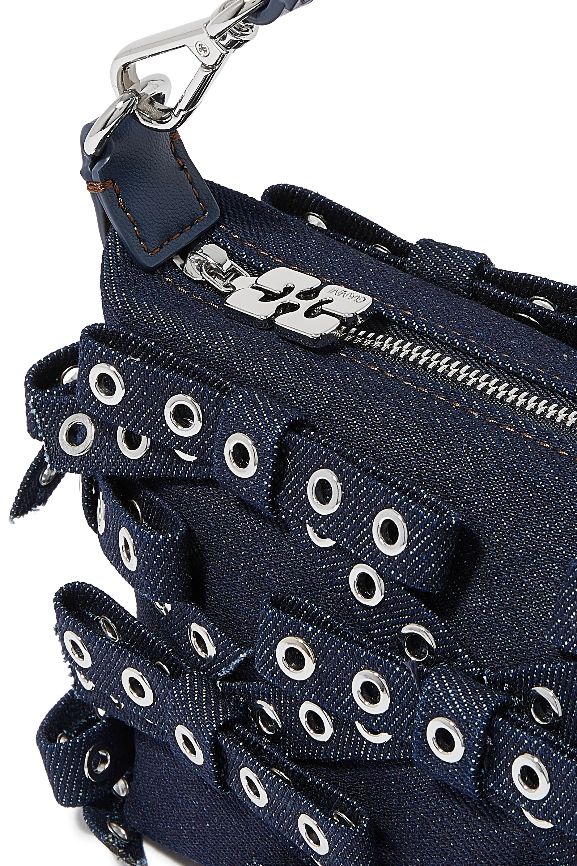 حقيبة صغيرة بتصميم فيونكة وفراشة مثقبة دنيم