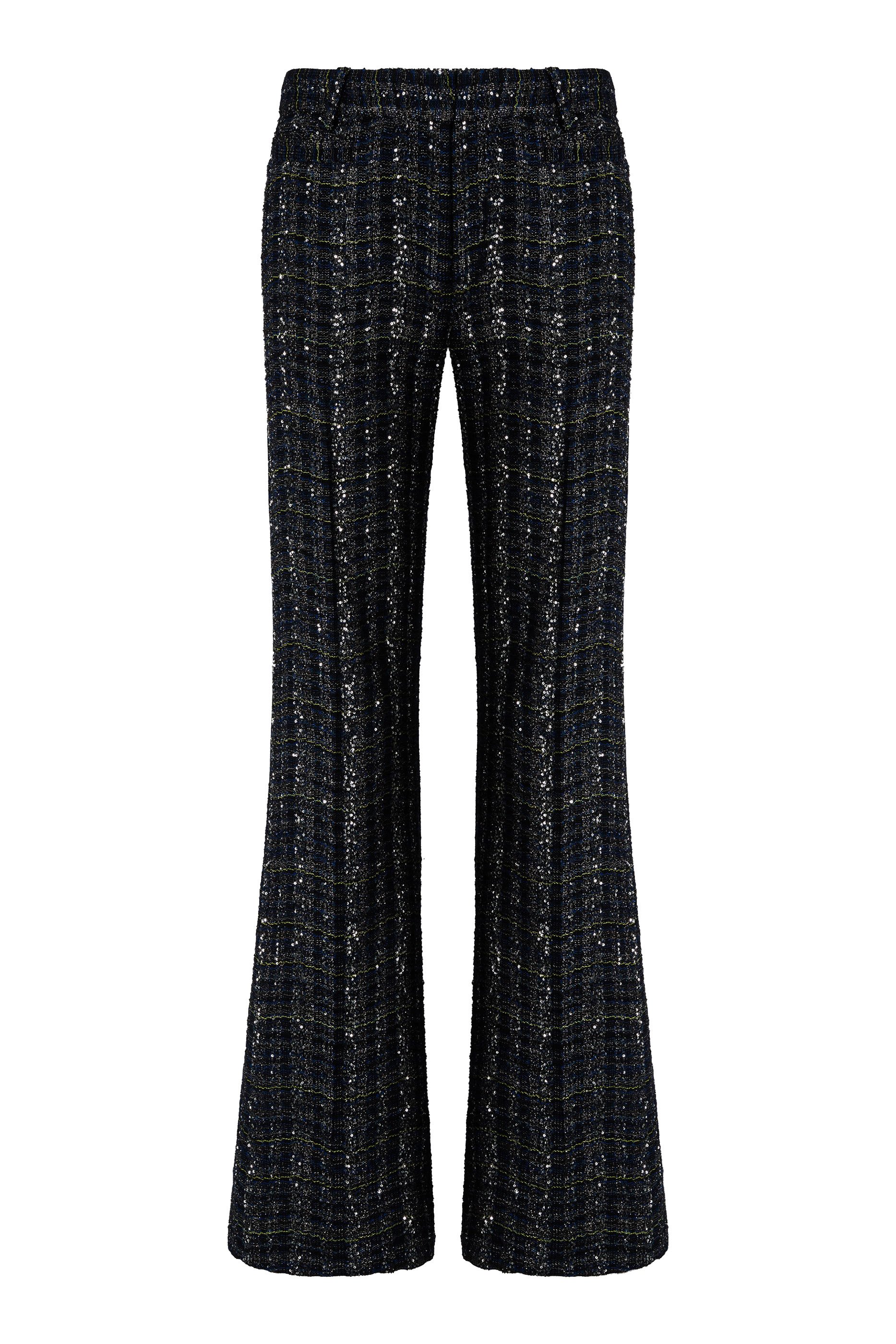 بنطال بنقشة متموجة ومربعات