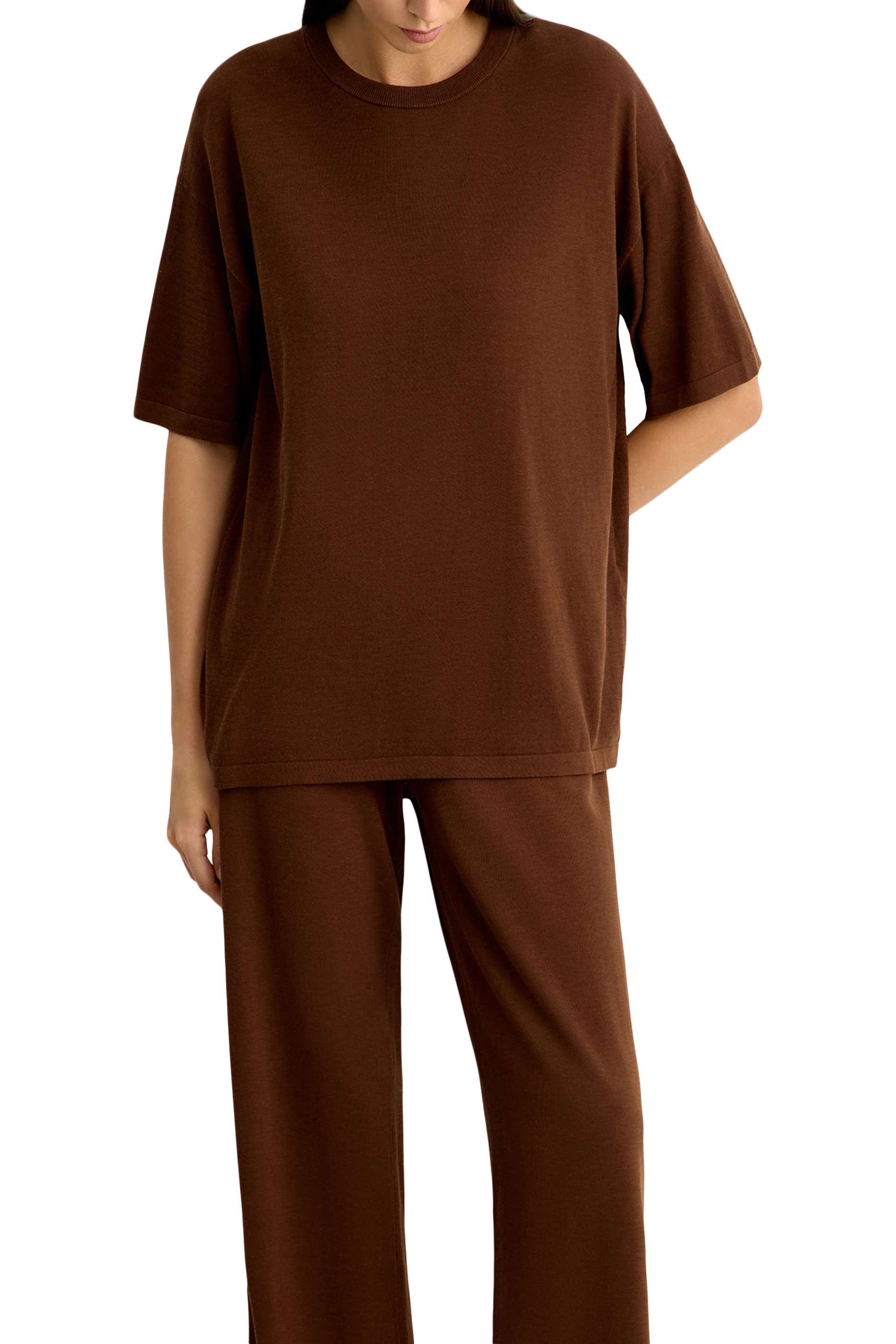  تيشيرت بقصة مريحة حرير جيرسيه