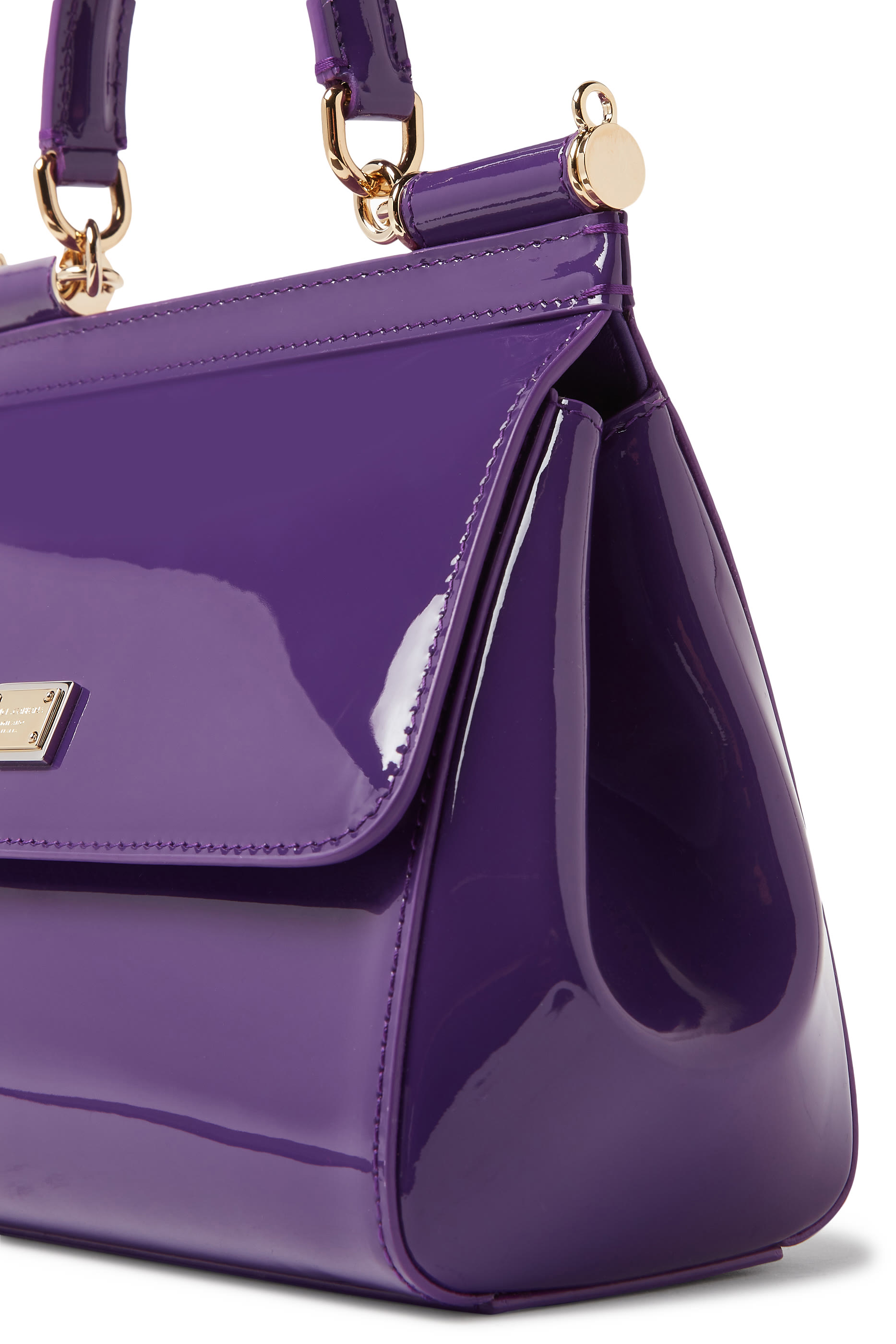 حقيبة يد سيسيلي متوسطة جلد لامع