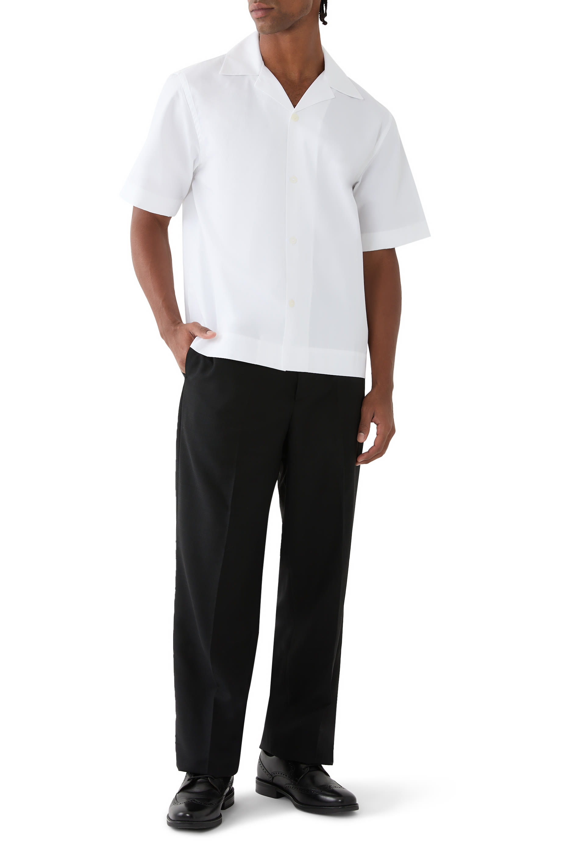 بنطال بقصة ساق مستقيمة وخصر مطاطي