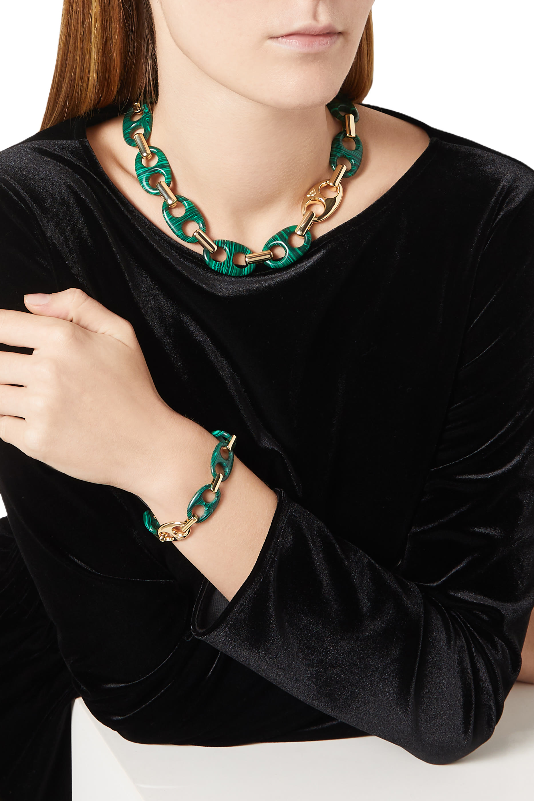 سوار بتصميم سلسلة بملاكيت معاد تشكيله نحاس