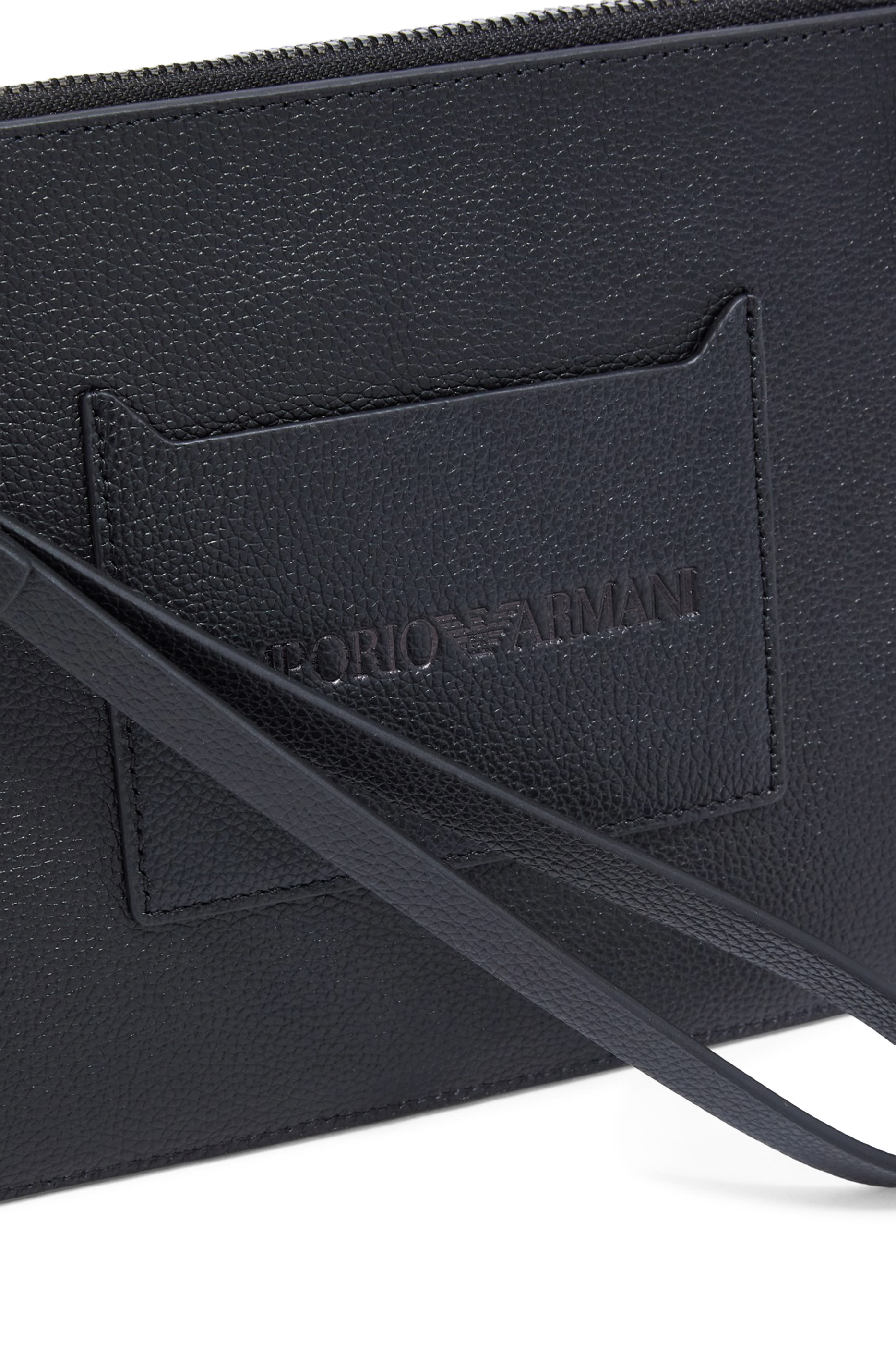 حقيبة صغيرة بشعار الماركة جلد بارز الملمس