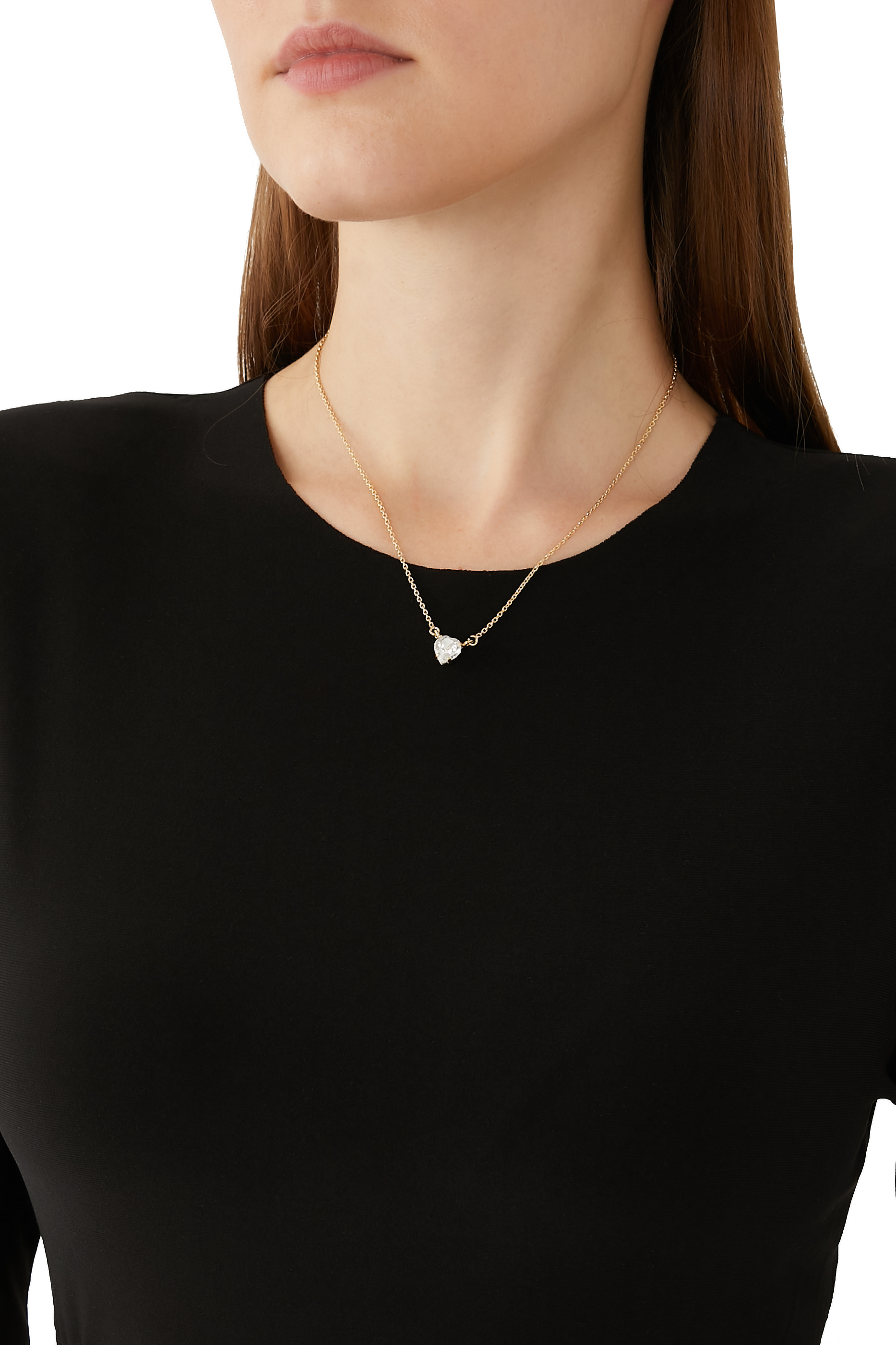 قلادة فالنتينا بحلية بتصميم قلب، نحاس خام مطلي بذهب عيار 18