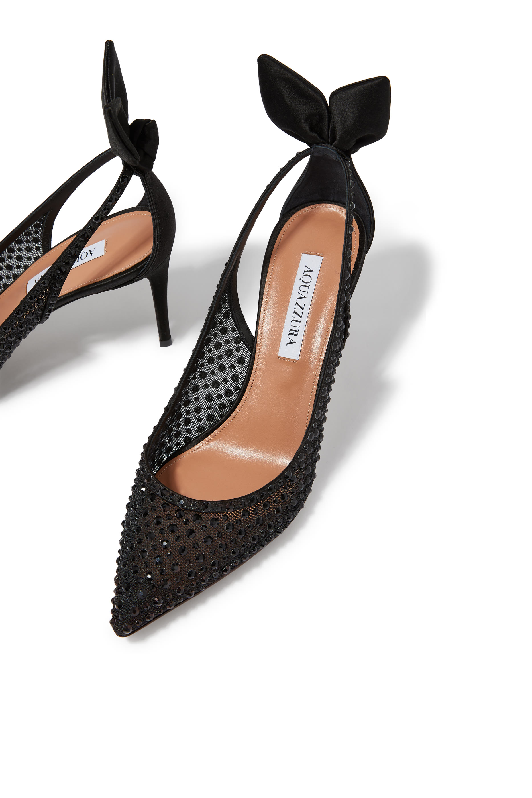 حذاء كلاسيكي بربطة فيونكة مرصع بكريستال 85