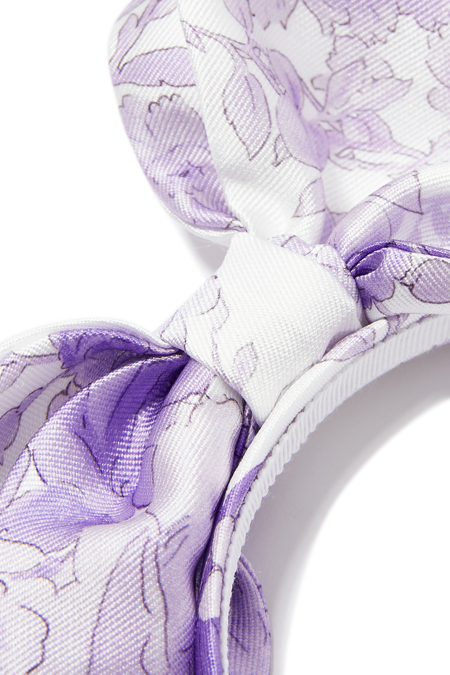 طوق رأس مزين بربطة فيونكة وطبعة زهور للأطفال