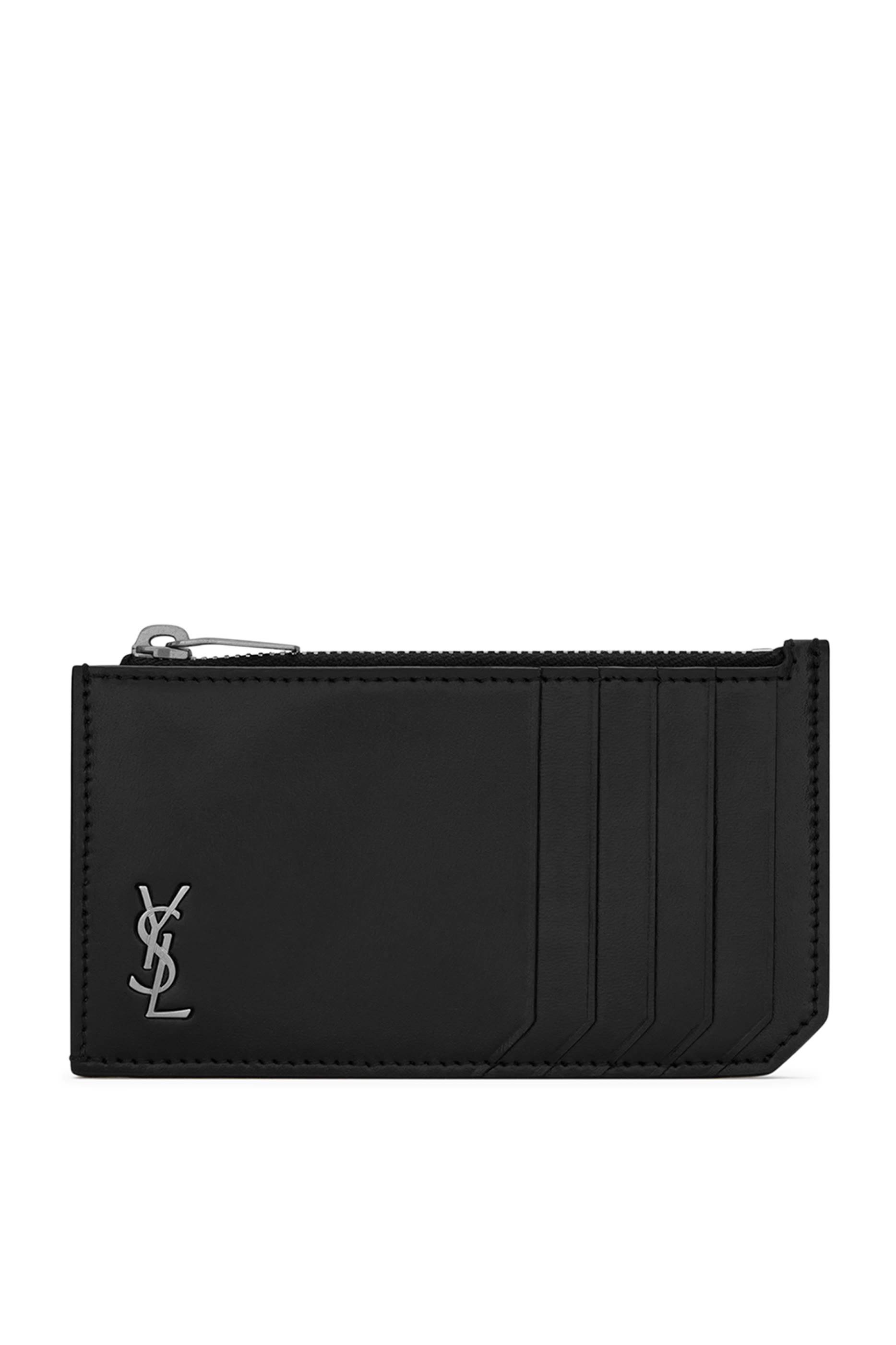 حافظة بطاقات كاساندر صغيرة بسحاب جلد لامع