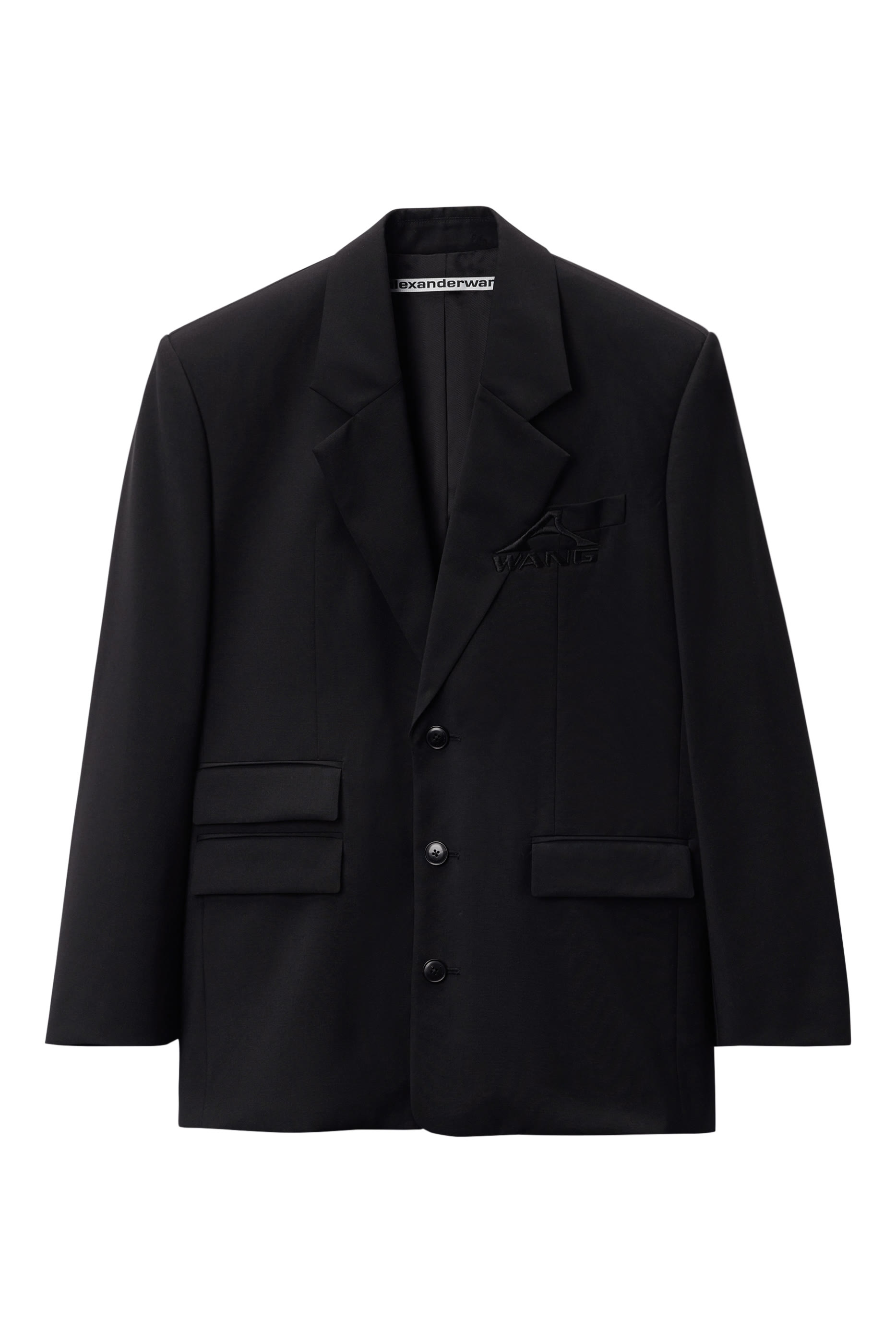 بليزر بقصة فضفاضة وتطريز شعار الماركة