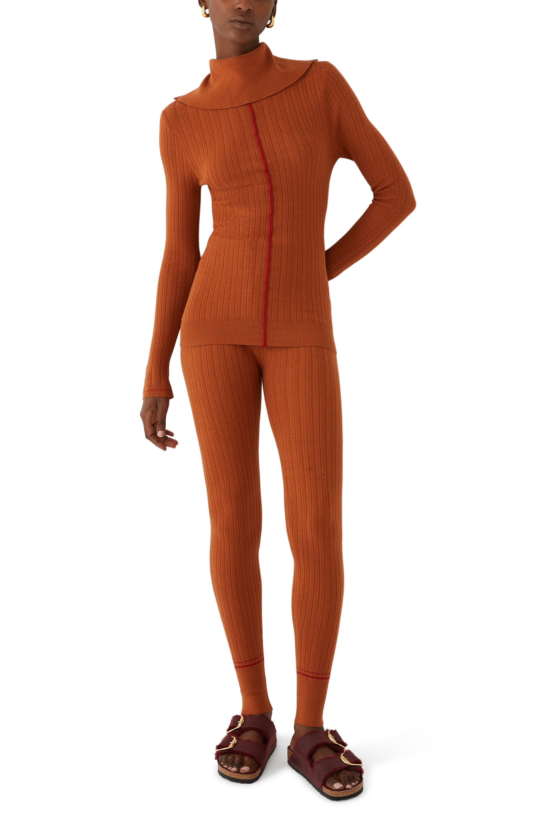 سترة والت منسوجة بياقة عالية