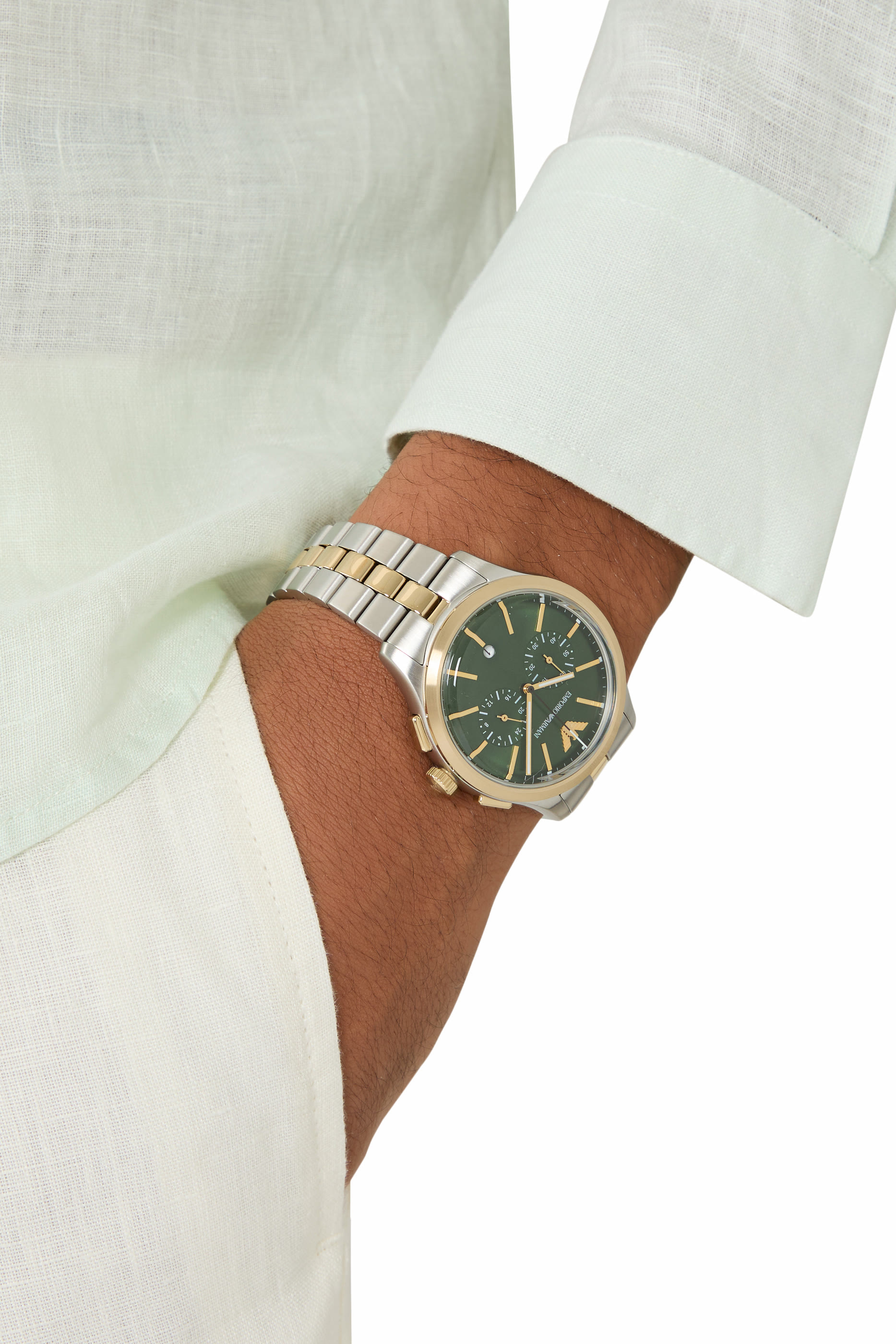 ساعة كرونوغراف بلونين ستانلس ستيل