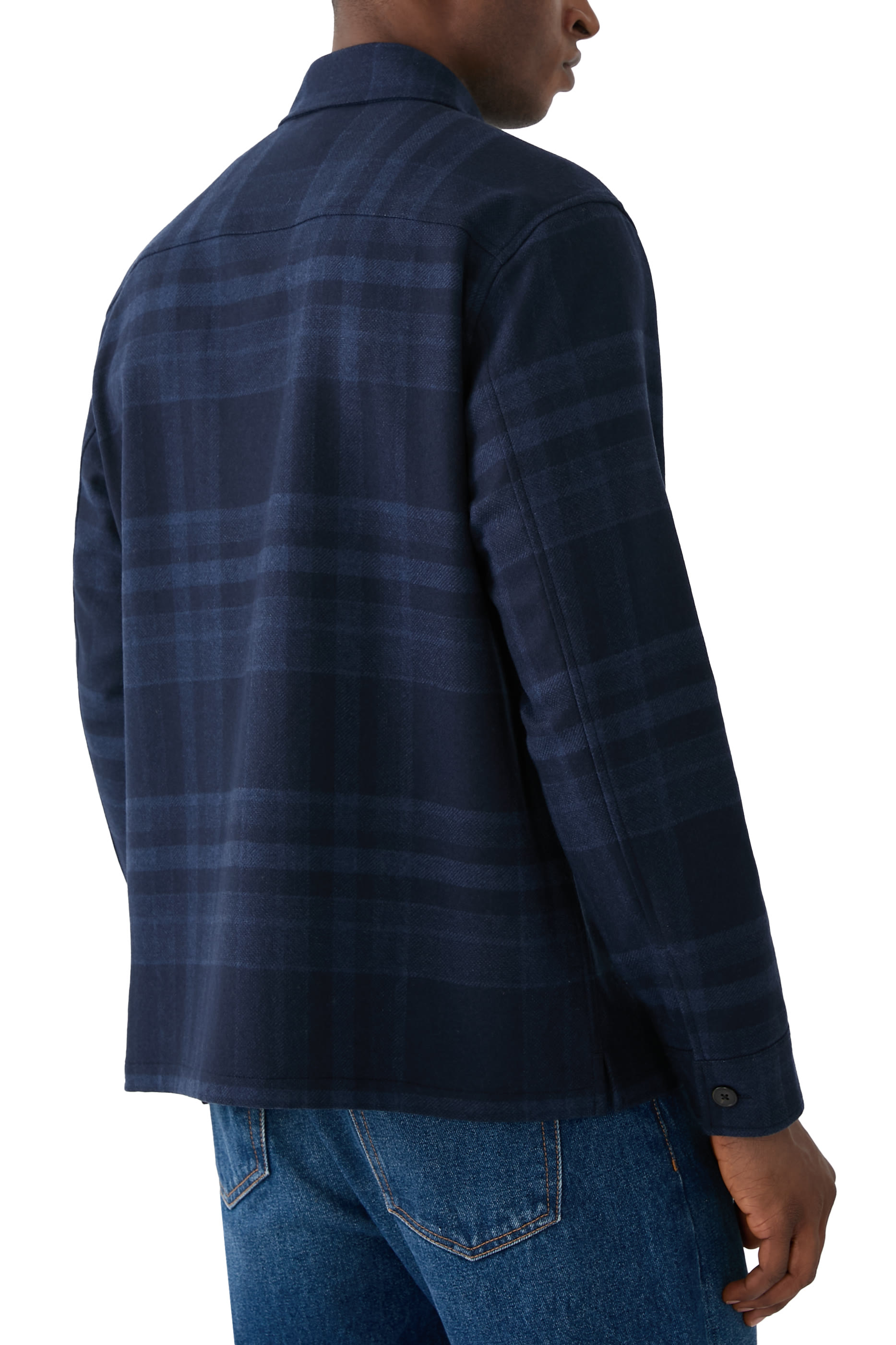 قميص بتصميم جاكيت بنقشة مربعات