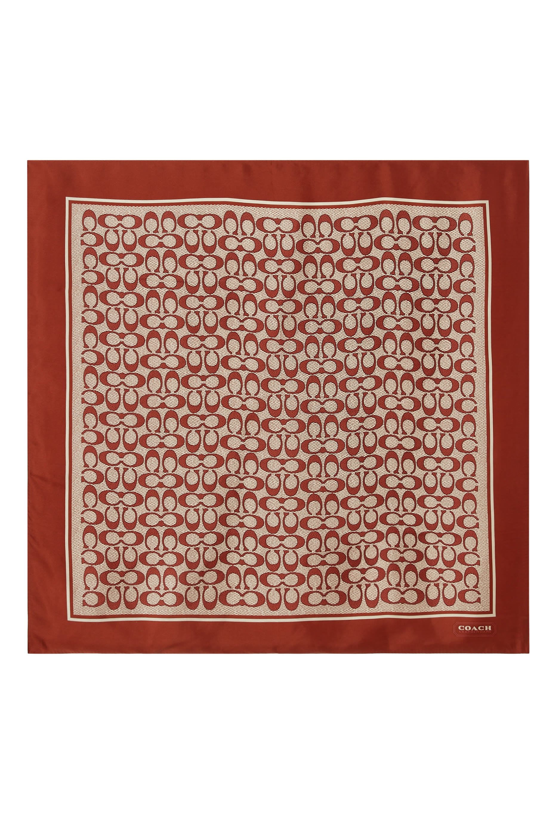 وشاح مربع كلاسيكي بطبعة شعار الماركة حرير