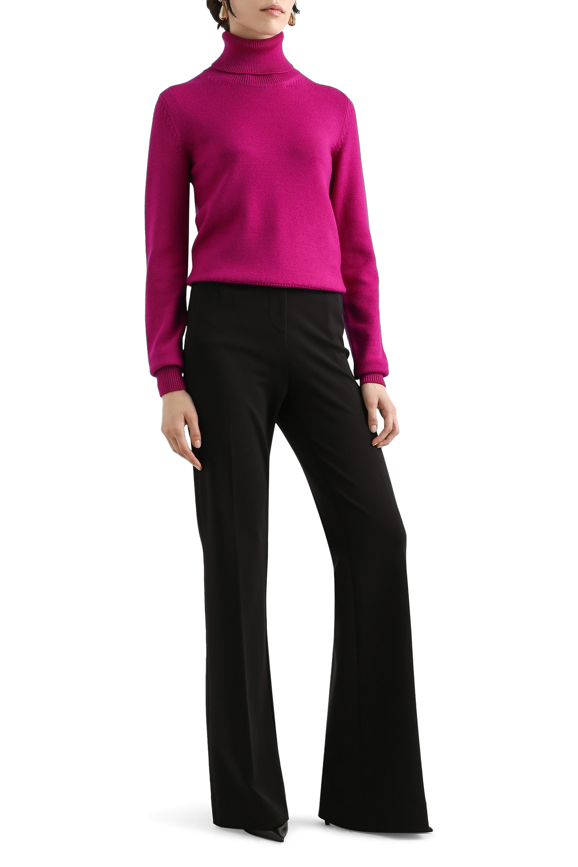 كنزة بياقة عالية صوف