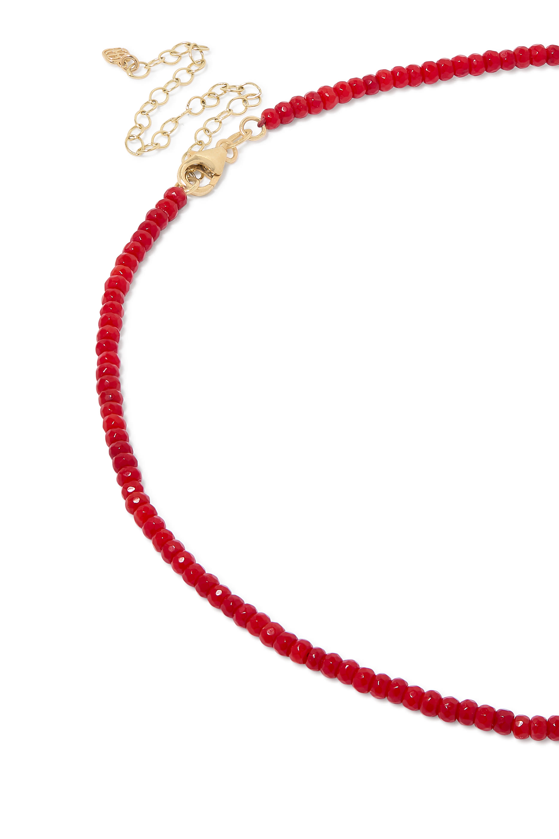 Scallop Beaded Choker, 14k Yellow Gold & Turquoise Beads