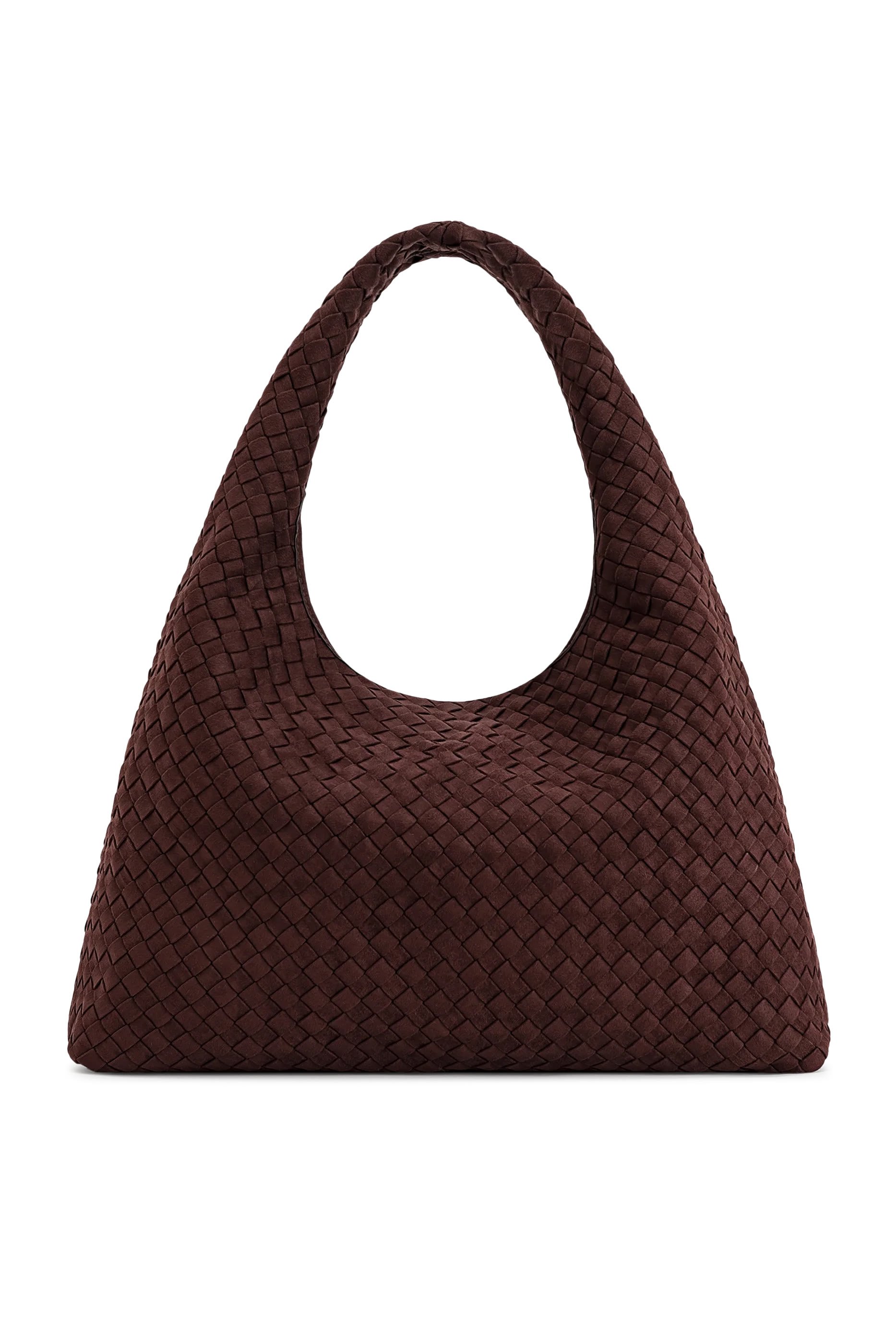 Iaura Faux Suede Woven Shoulder Bag