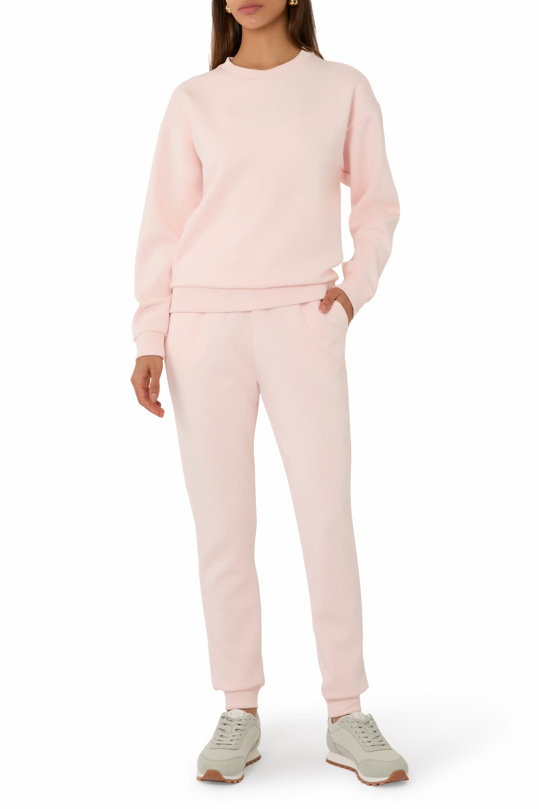 سويت شيرت أساسي بياقة ضيقة