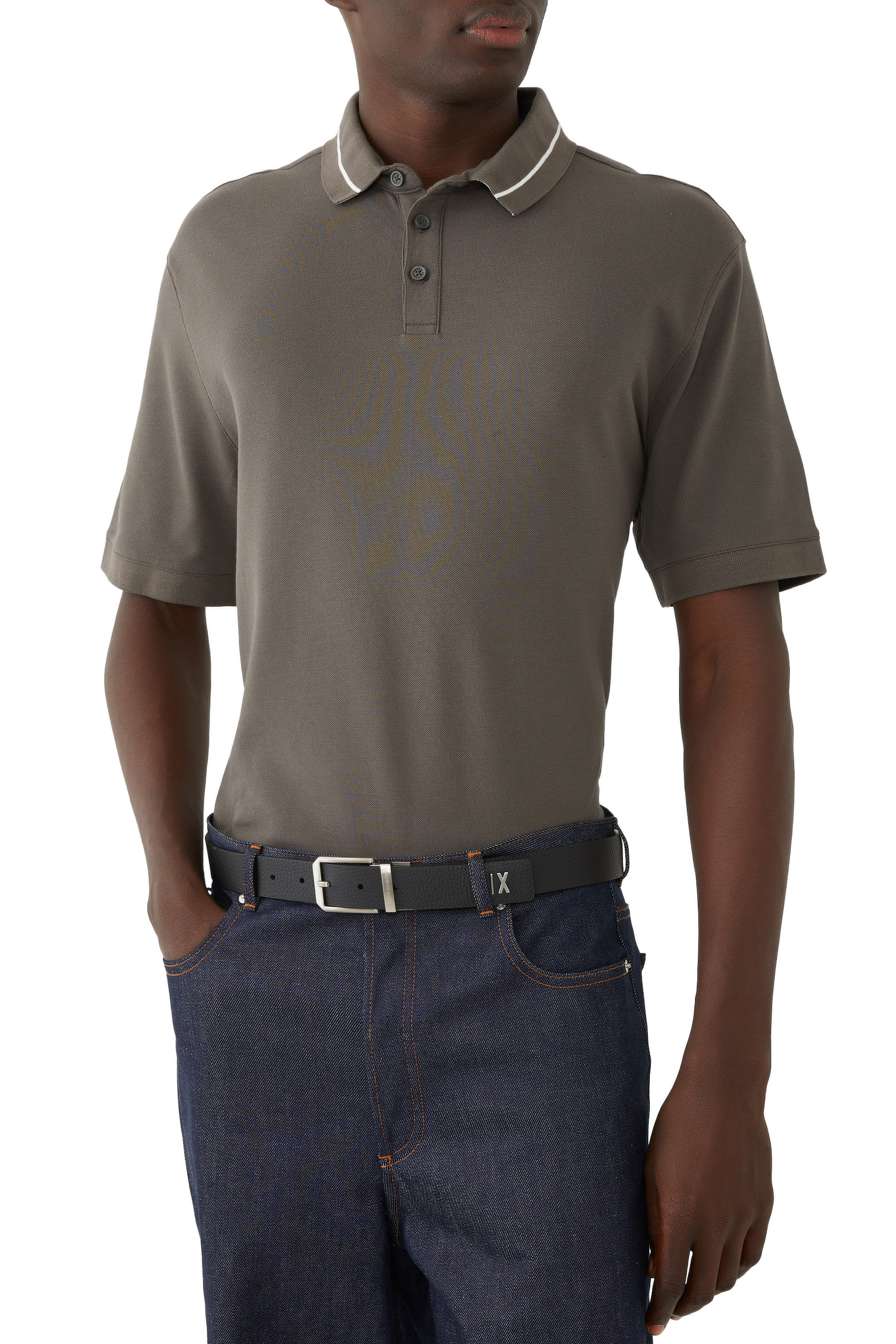 حزام جلد بشعار الماركة