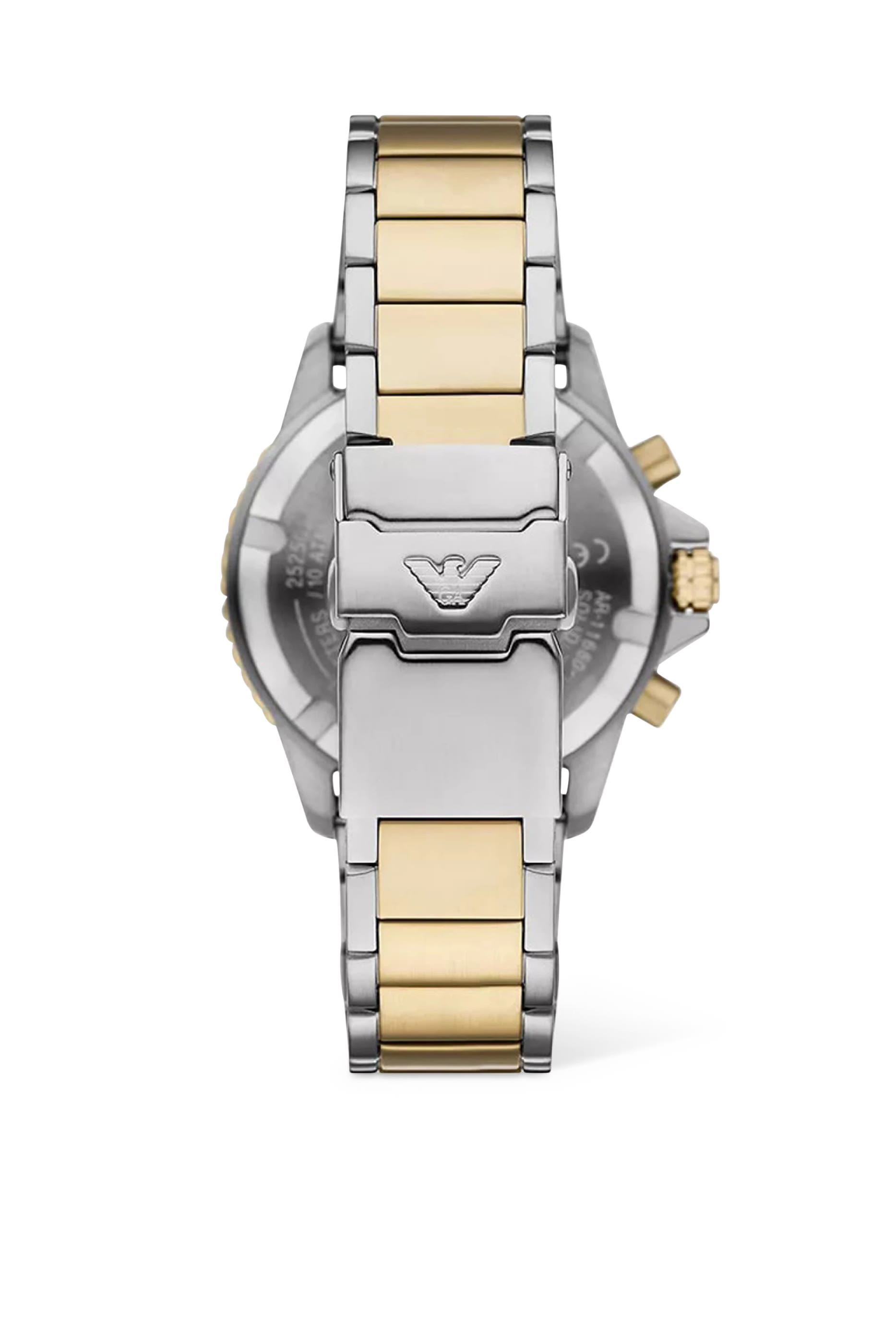 ساعة وورلد إكسبلورر كرونوغراف تعمل بالطاقة الشمسية بلونين ستانلس ستيل