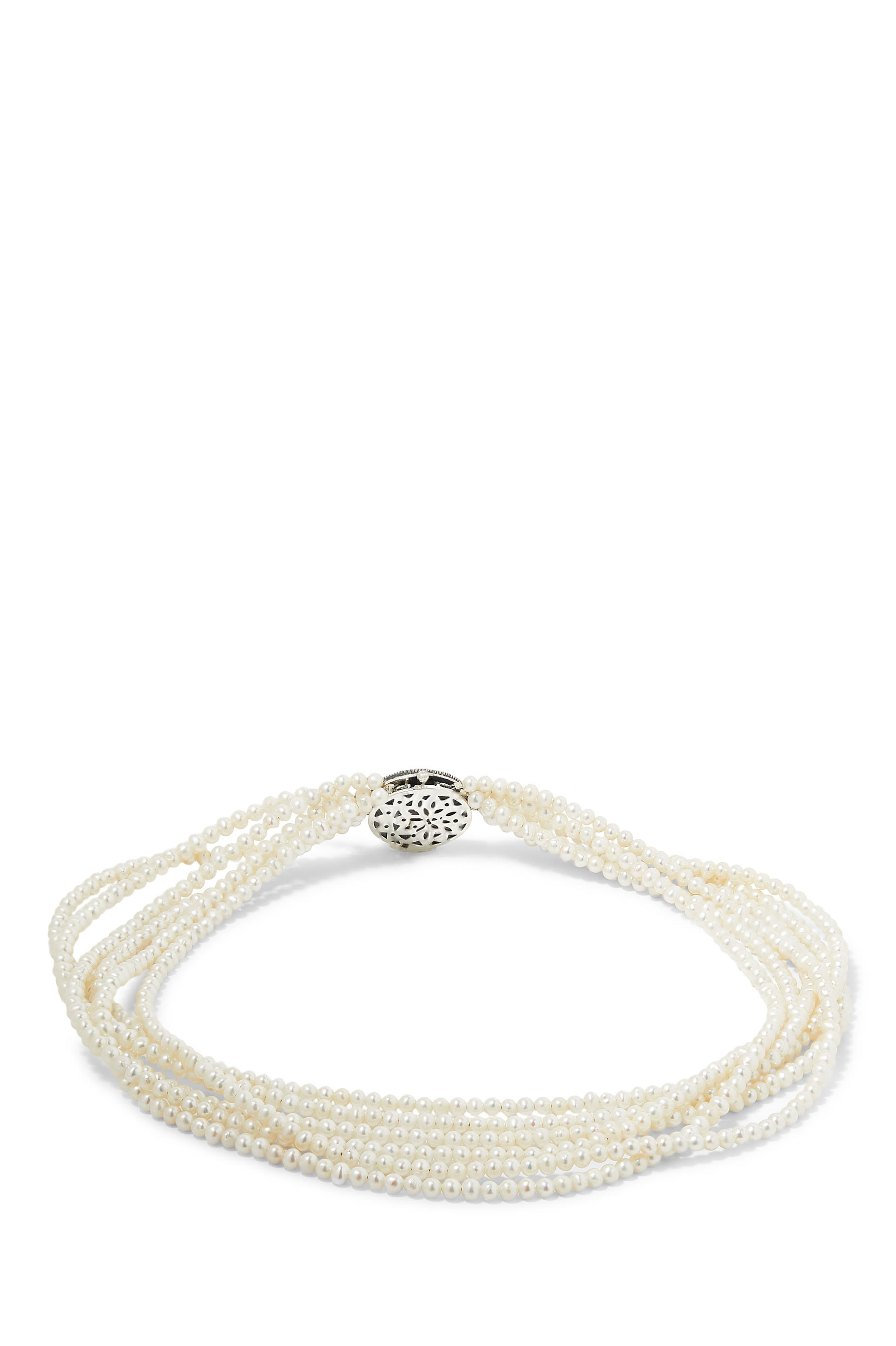 قلادة شي ايز ماي لوف ستوري مزينة باللؤلؤ، فضة إسترلينية وذهب أصفر عيار 18