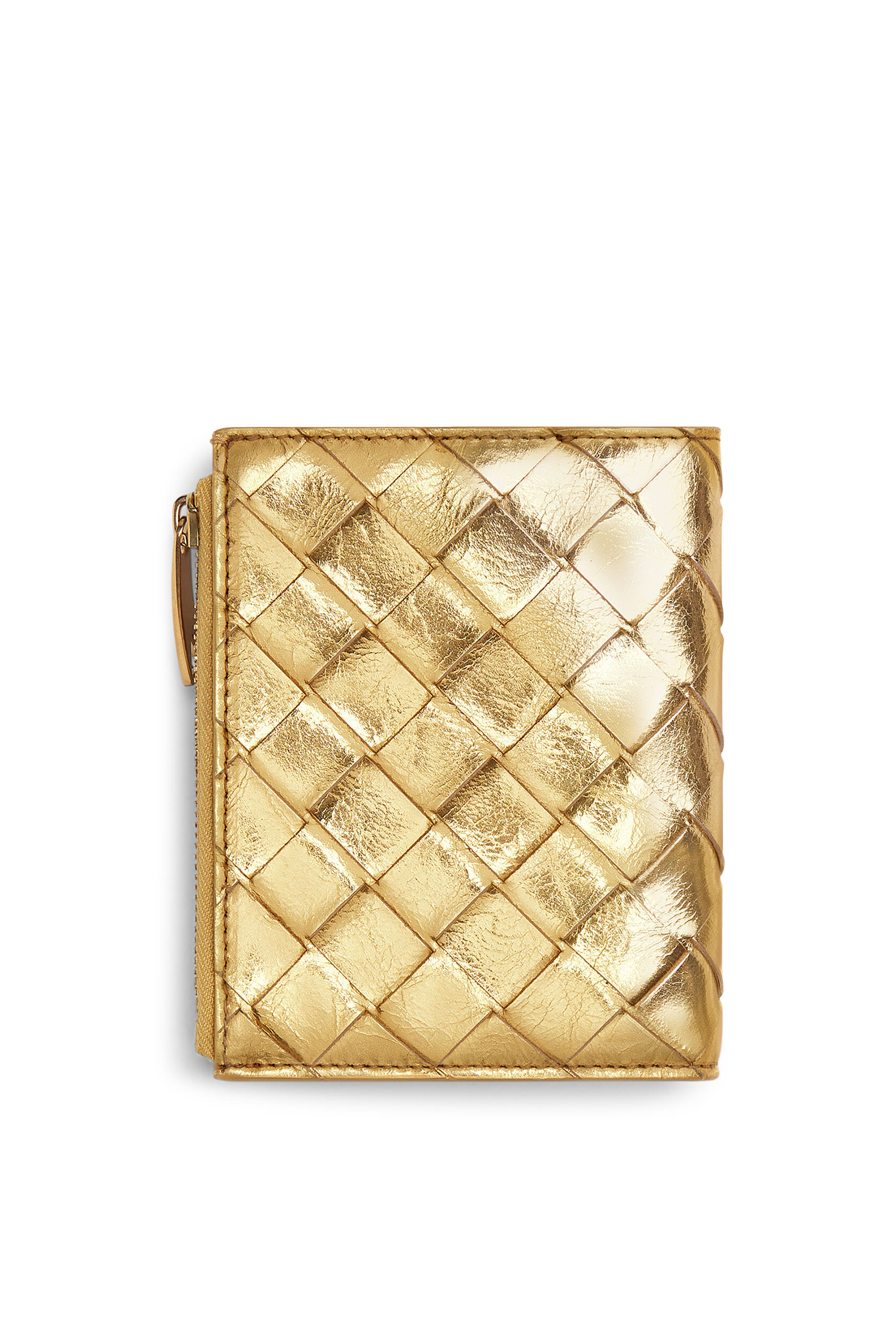 محفظة صغيرة ثنائية الطي بتصميم مجدول