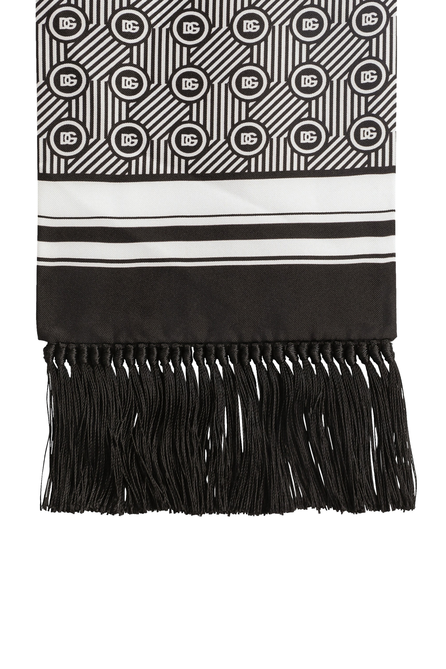 وشاح مزين بشعار الماركة بتصميم صغير حرير تويل 