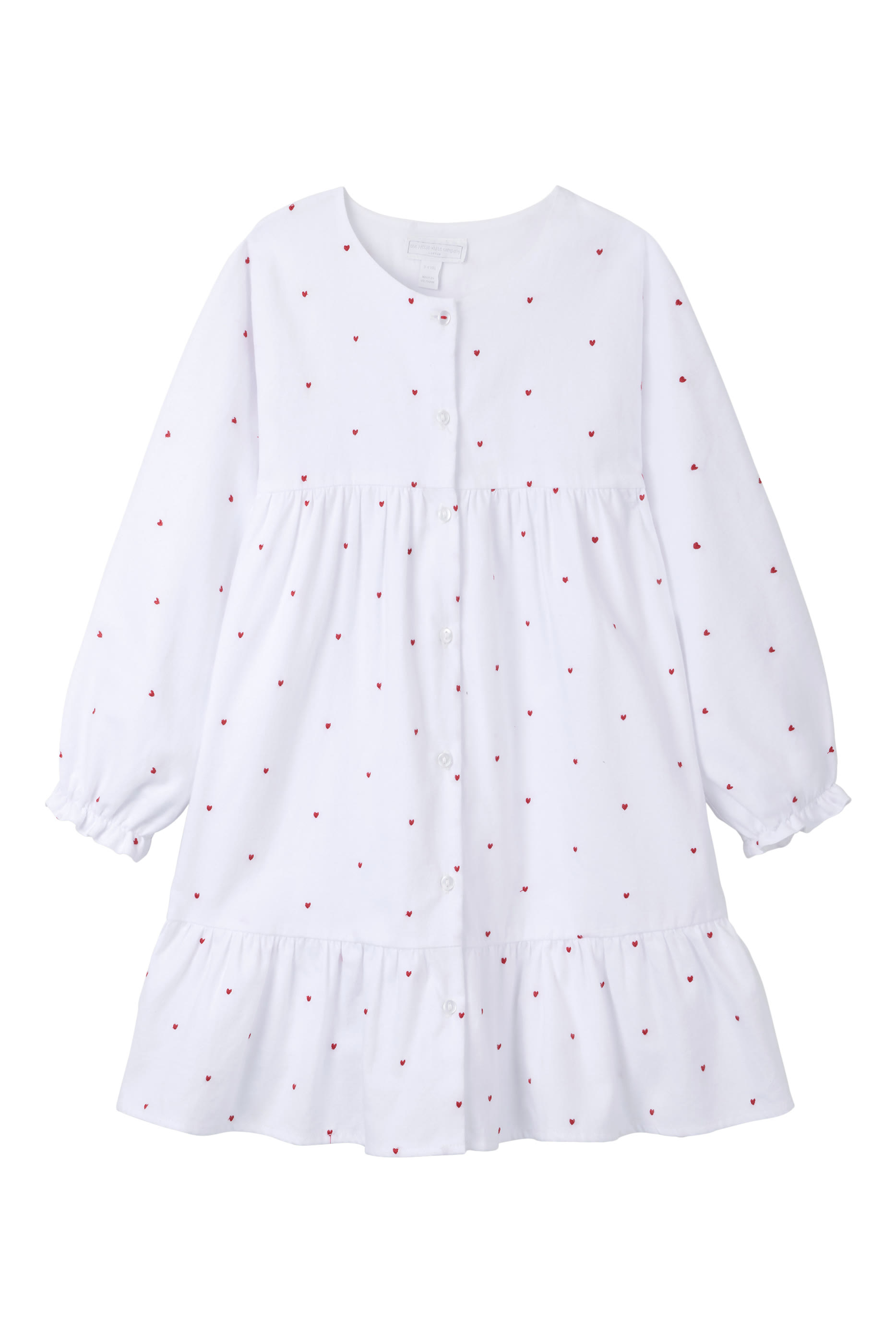 فستان بتطريزات قلب قطن عضوي للأطفال