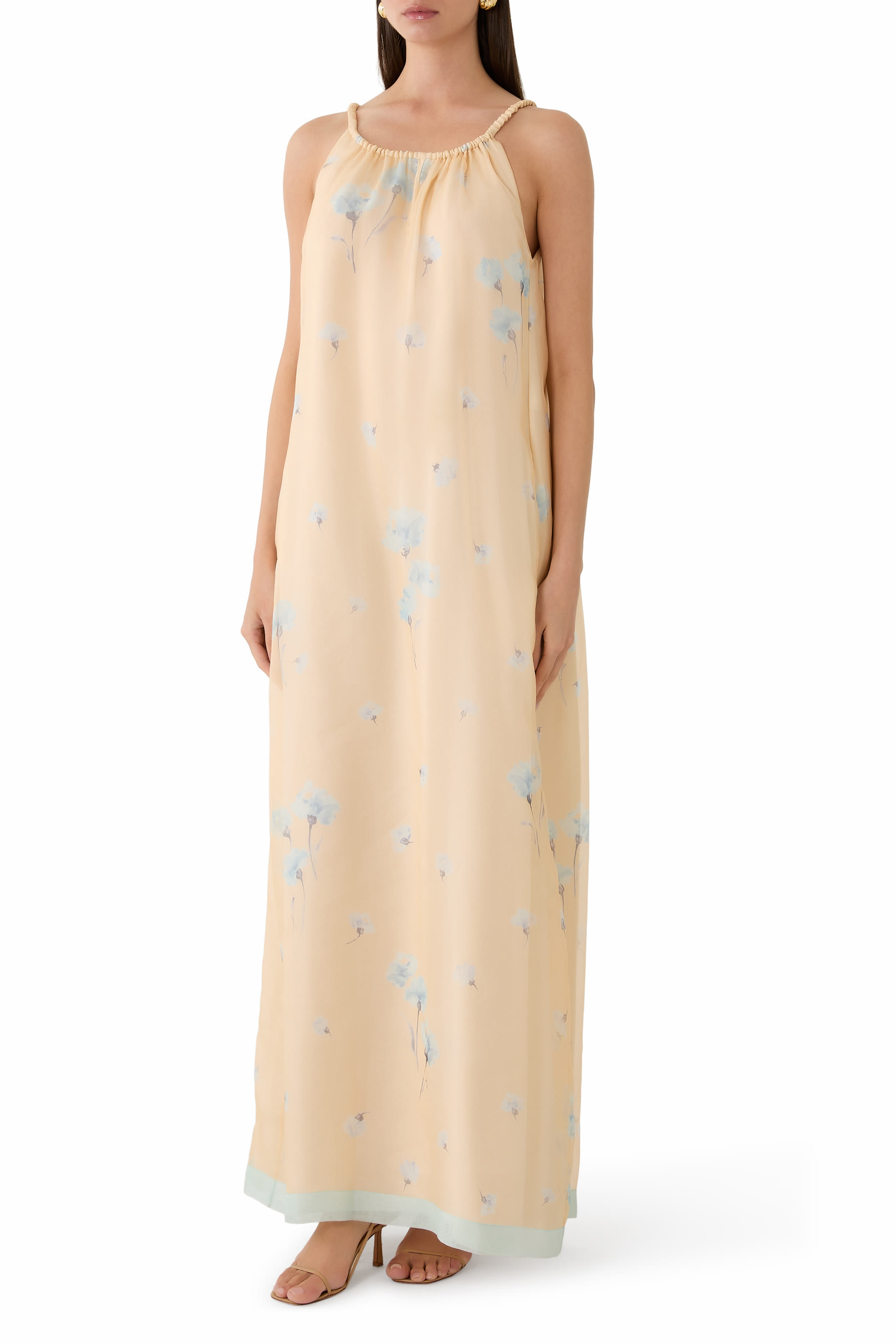 فستان طويل حرير أورجانزا